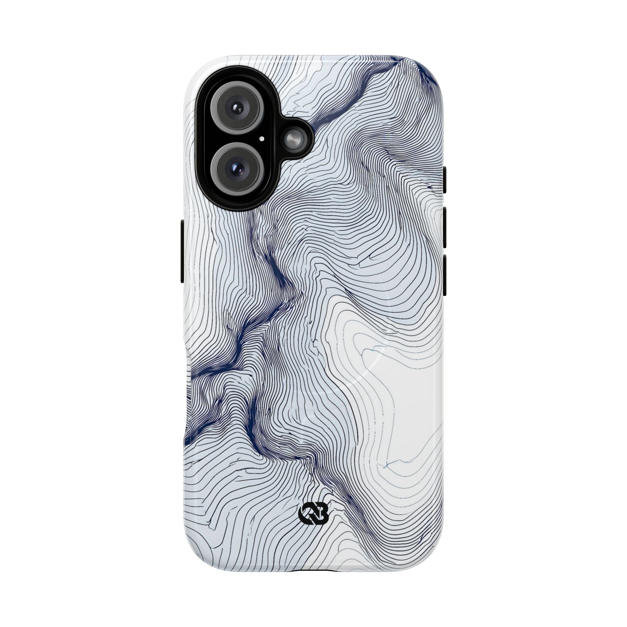 White Tough 2.0 Magsafe Phone Case for iPhone - Nordic Ridge Topo
