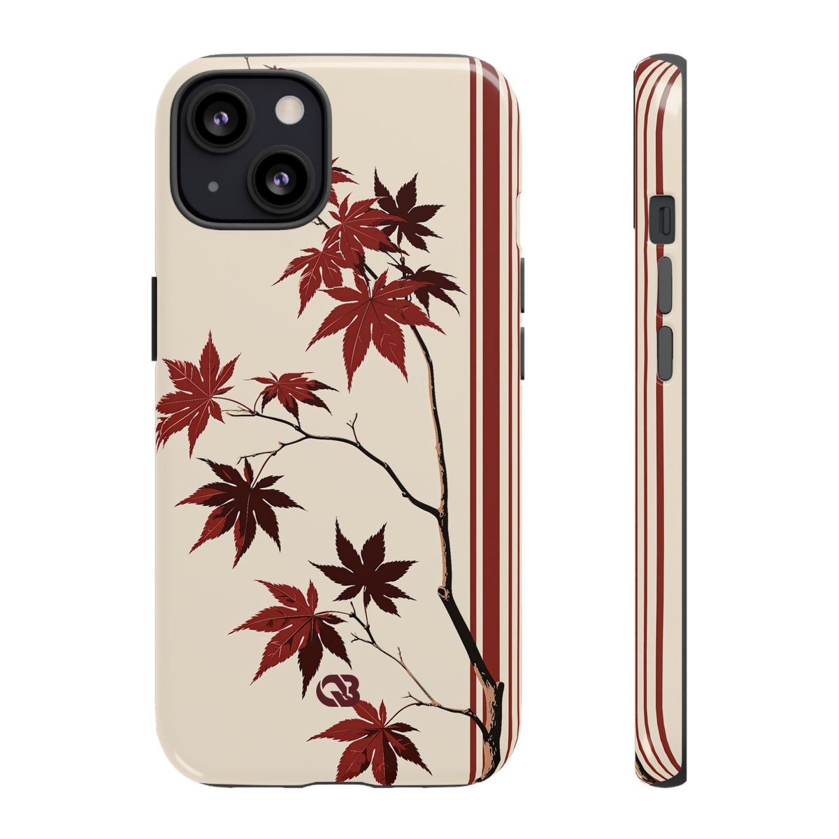 Crimson Maple Branch · Tough Phone Case for iPhone · Beige