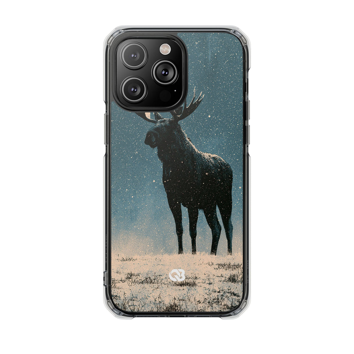 Nordic Boreal Moose · Clear Impact Magnetic Phone Case for iPhone · Blue