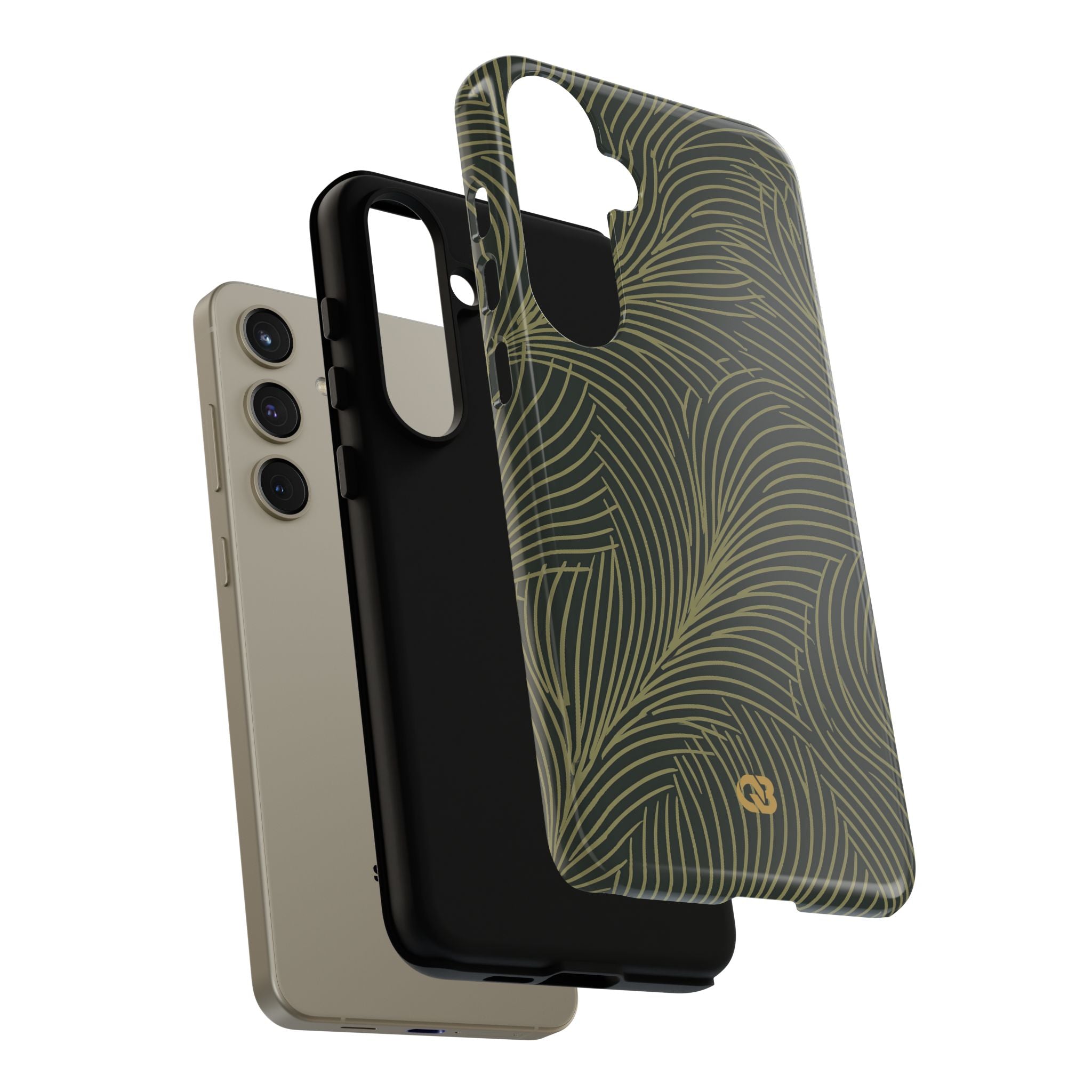 Green Tough Phone Case for Samsung - Dark Olive Plume