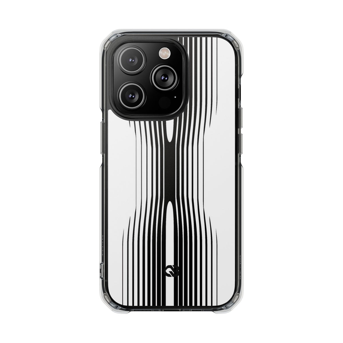 White Impact MagSafe Phone Case for iPhone - Kinetic Mono Distortion