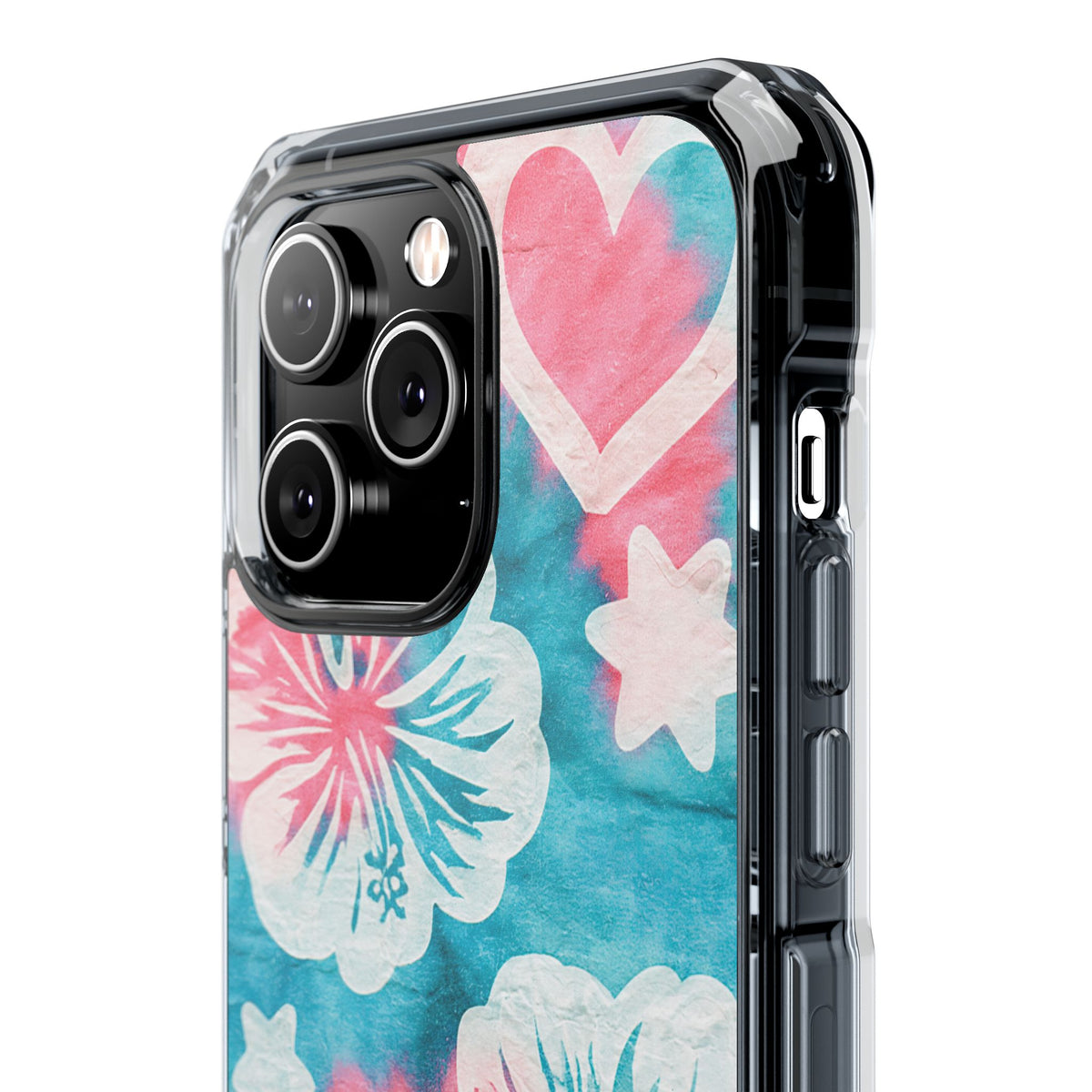 Tropical Hibiscus Bloom · Clear Impact Magnetic Phone Case for iPhone · Teal