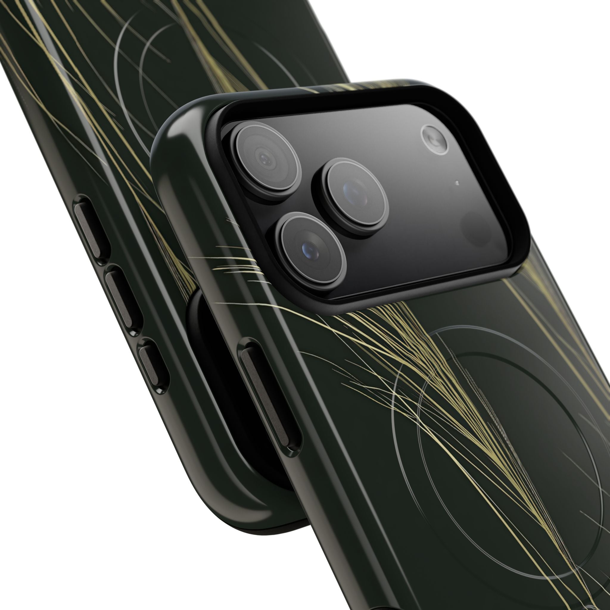 Green Tough 2.0 Magsafe Phone Case for iPhone - Midnight Gilded Grass