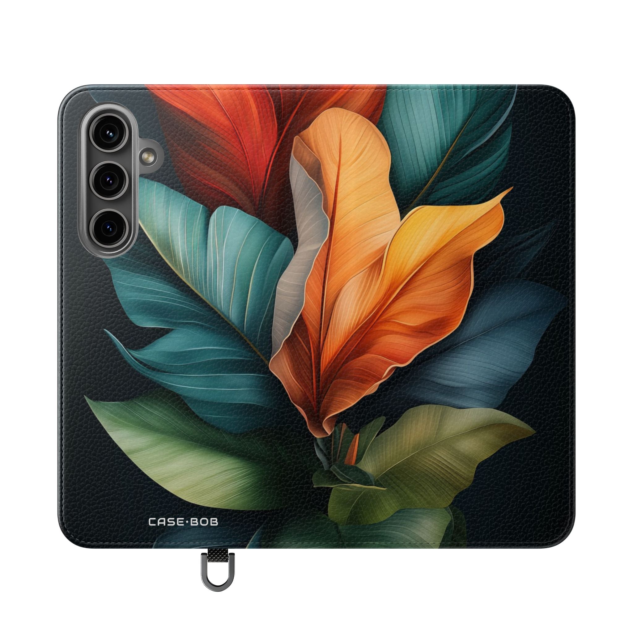 Tropical Ember Leaves - Samsung S24 Plus Case - Wallet