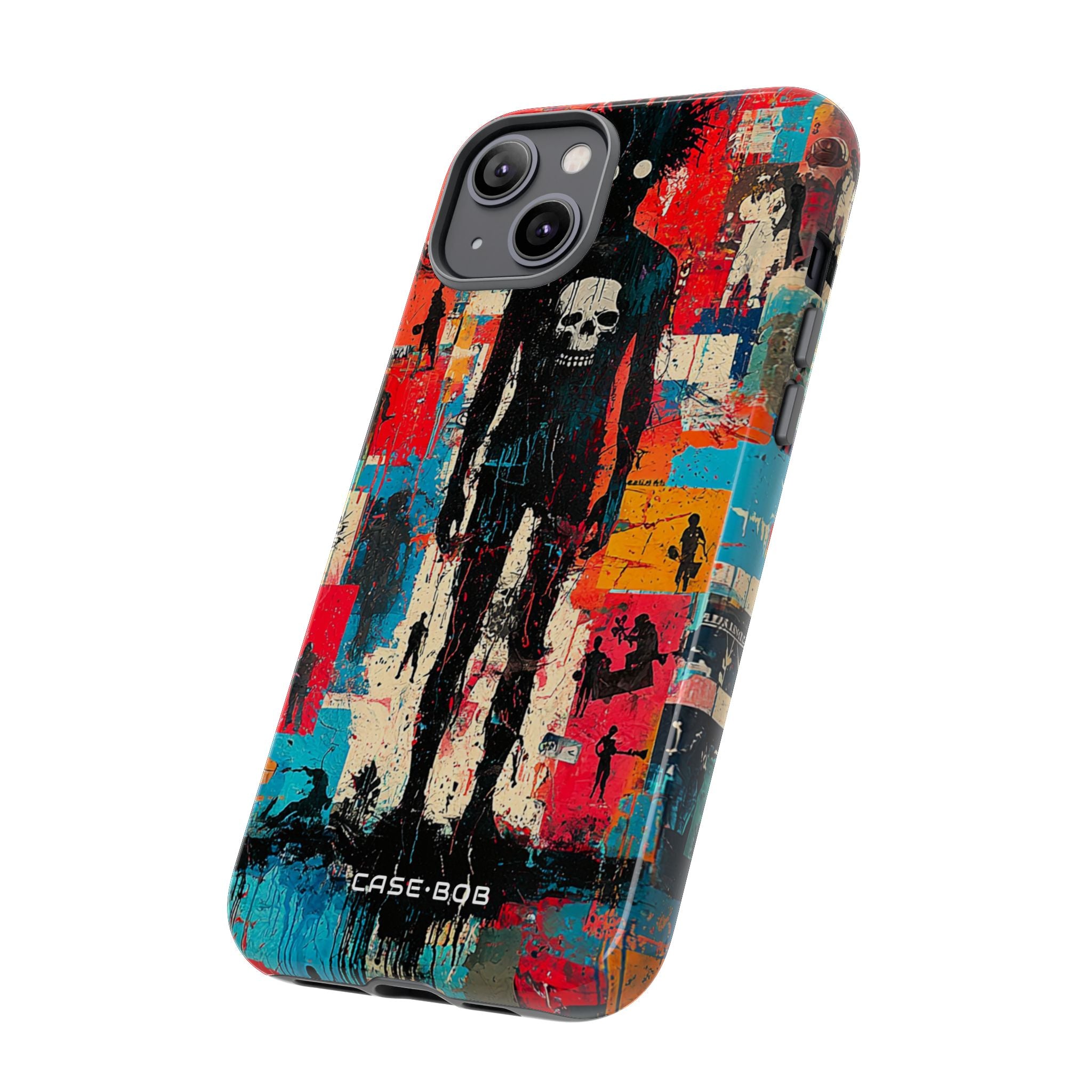 Spiky Skull Silhouette iPhone 14 Plus Case - Tough