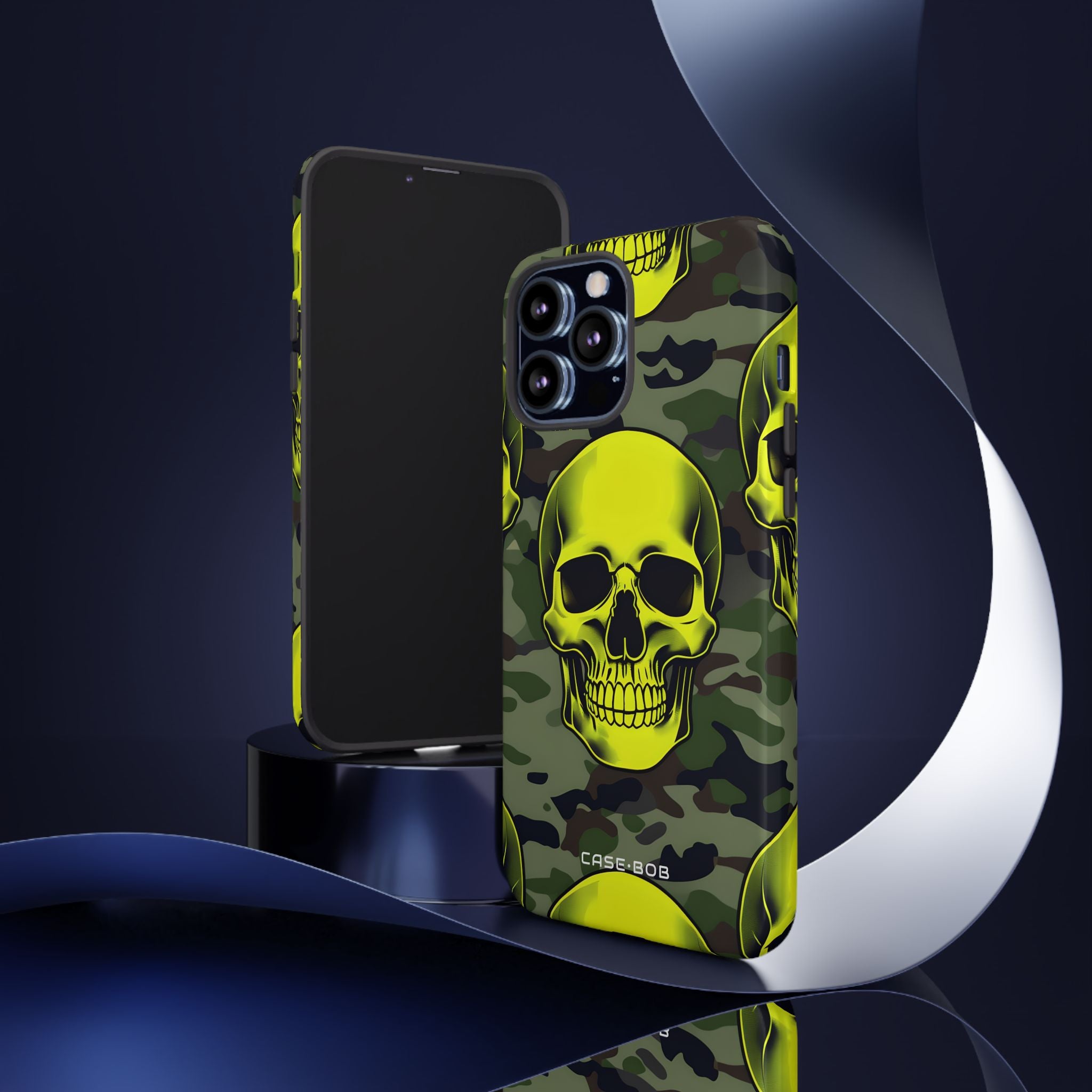 Neon Skull Camo iPhone 13 Pro Max Cover - Tough