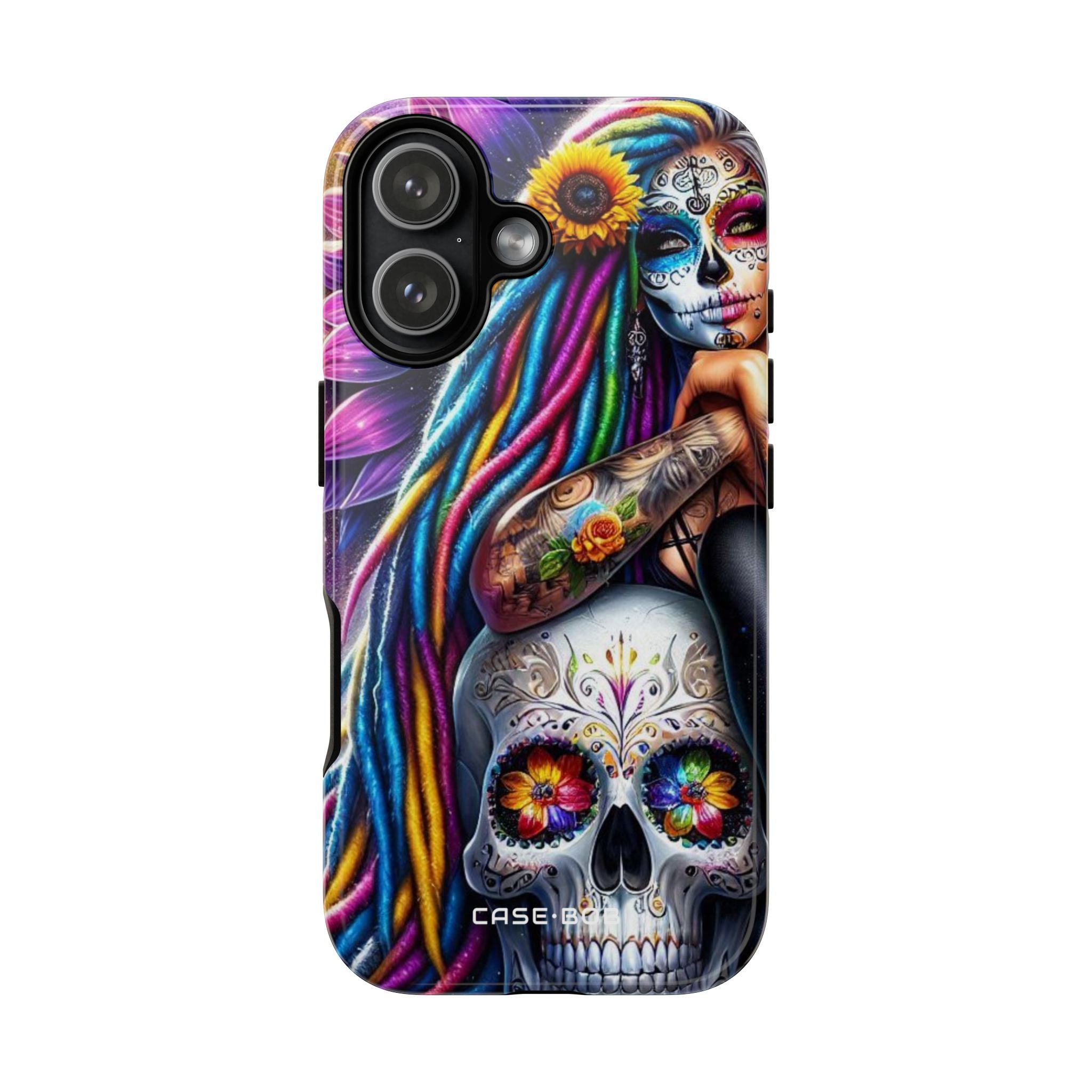 Sunflower Skull Glow iPhone 17 Case - Tough - CASE•BOB