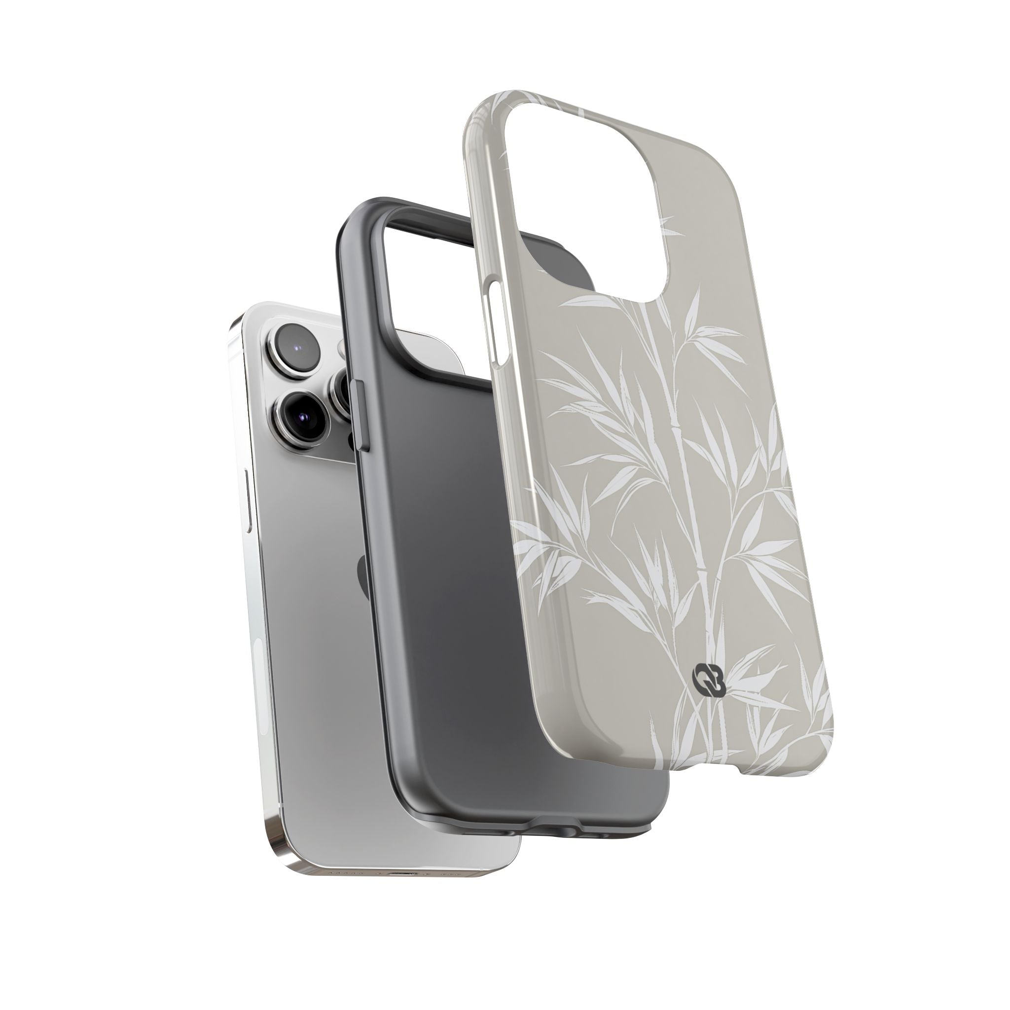 Beige Tough Phone Case for iPhone - Sandstone Bamboo Stalks