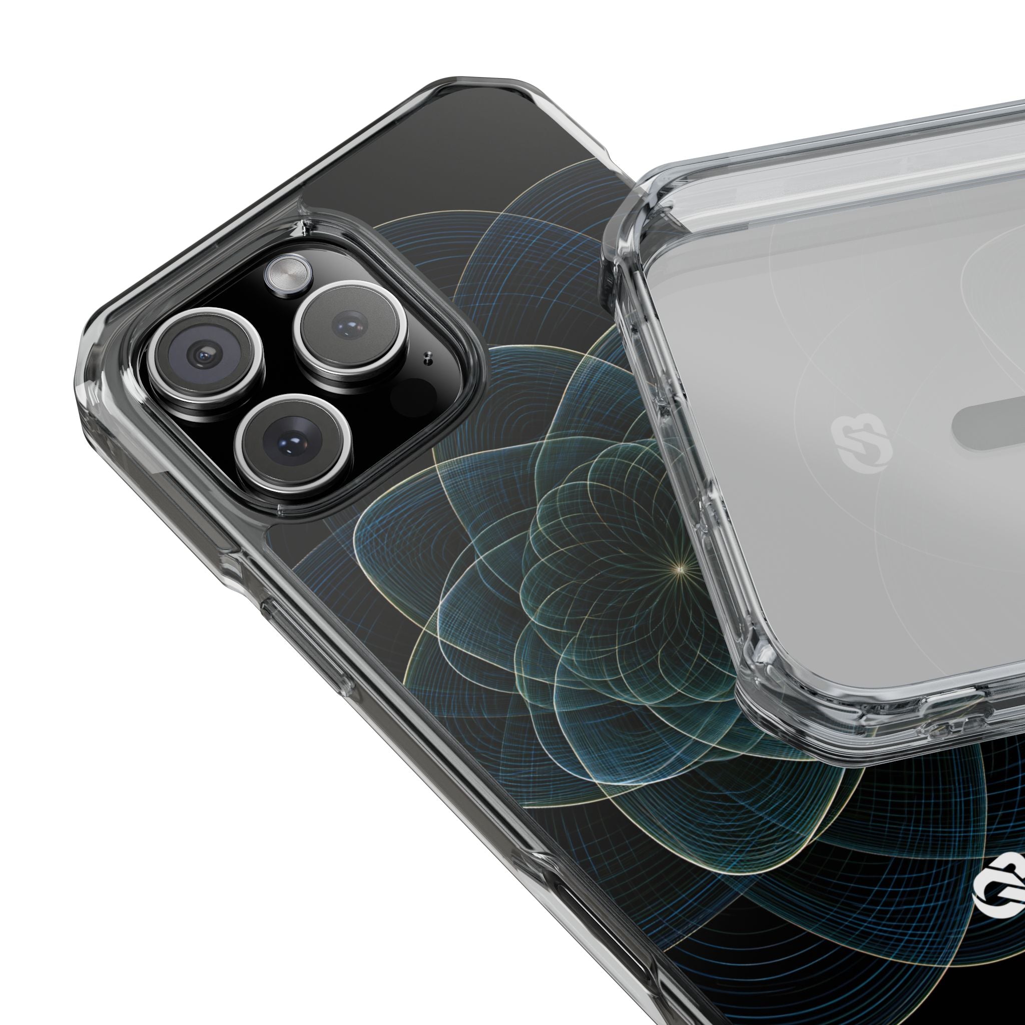 Blue Impact MagSafe Phone Case for iPhone - Celestial Wireframe Bloom