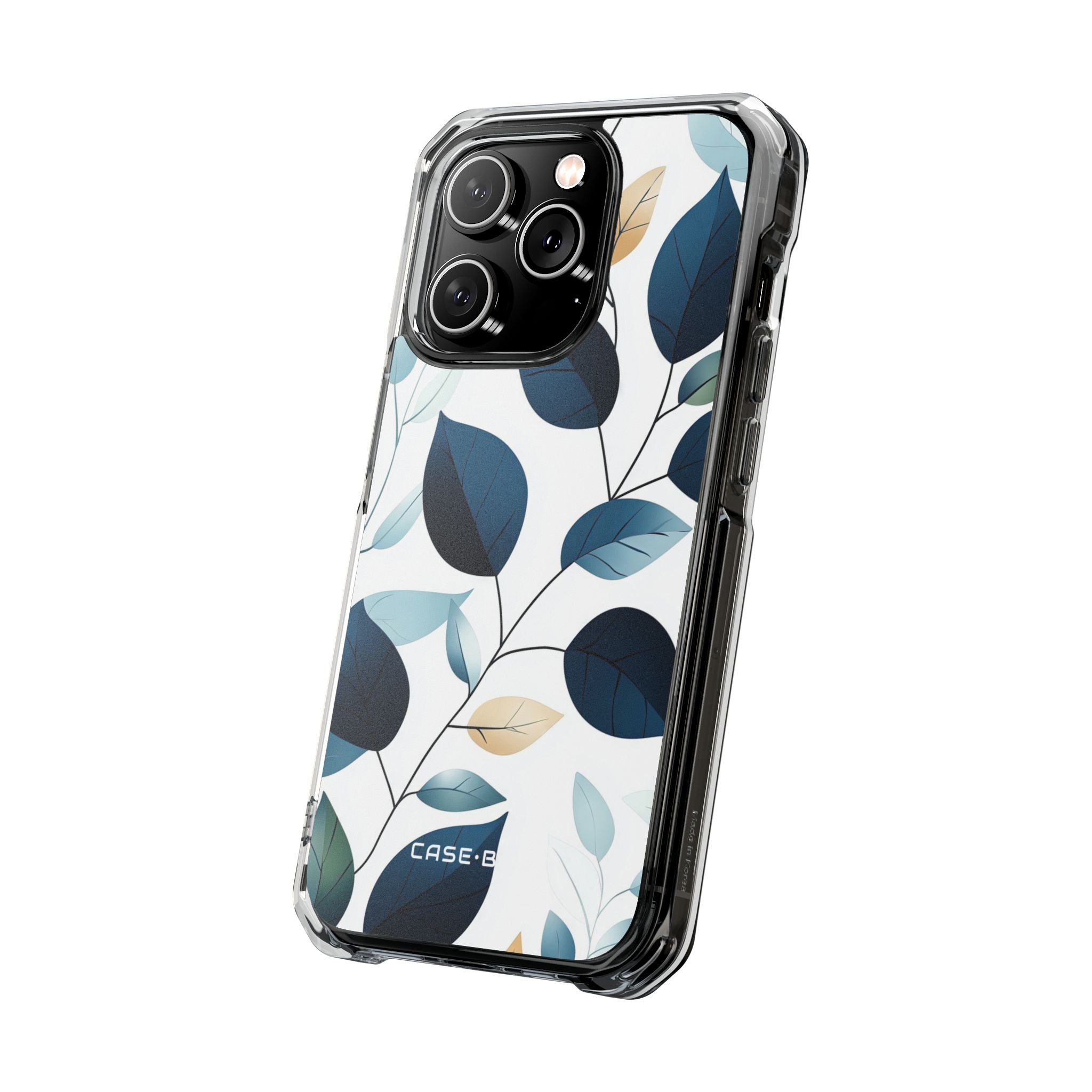 Navy Blattadern iPhone 14 Pro Case - Impact