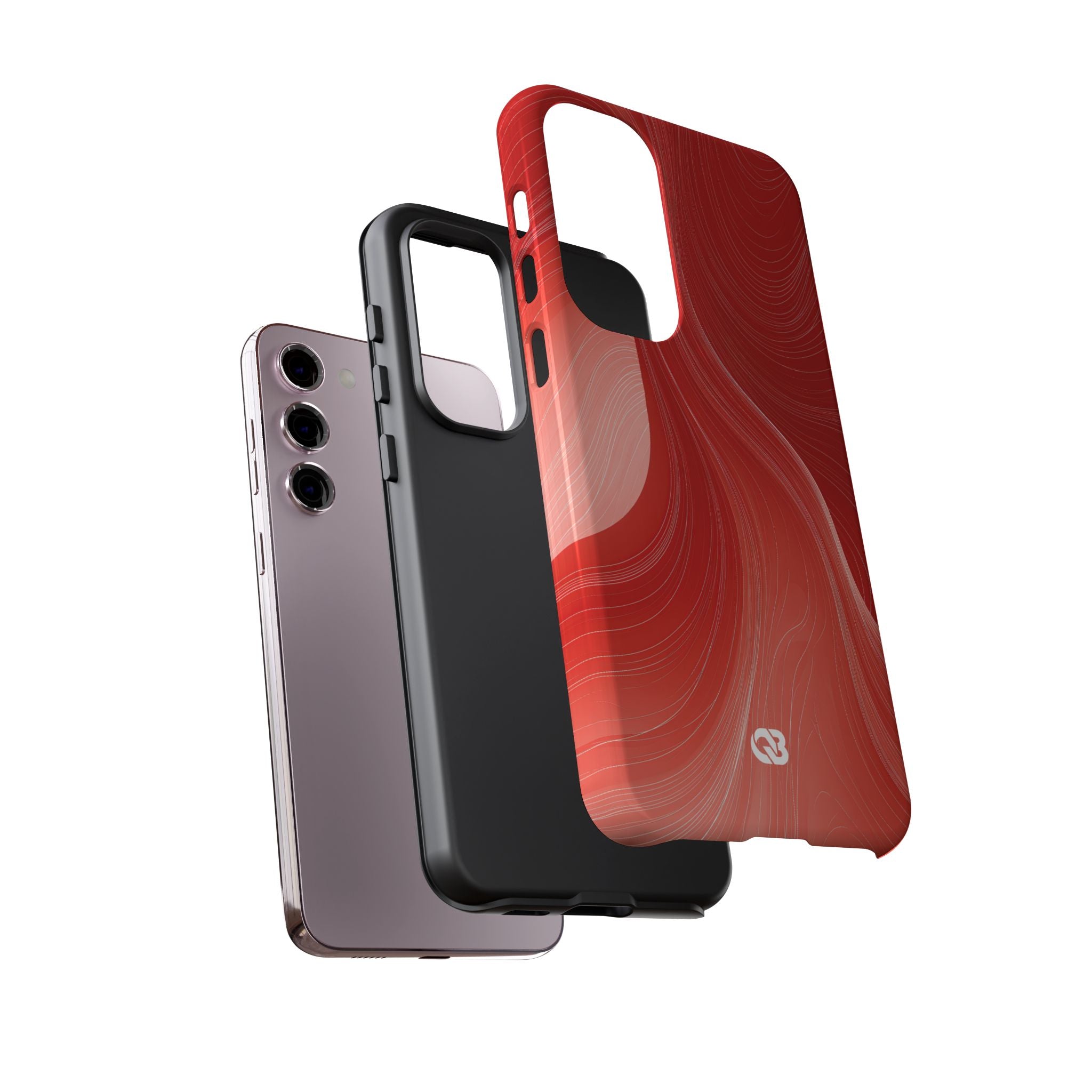 Red Tough Phone Case for Samsung - Crimson Silk Strands