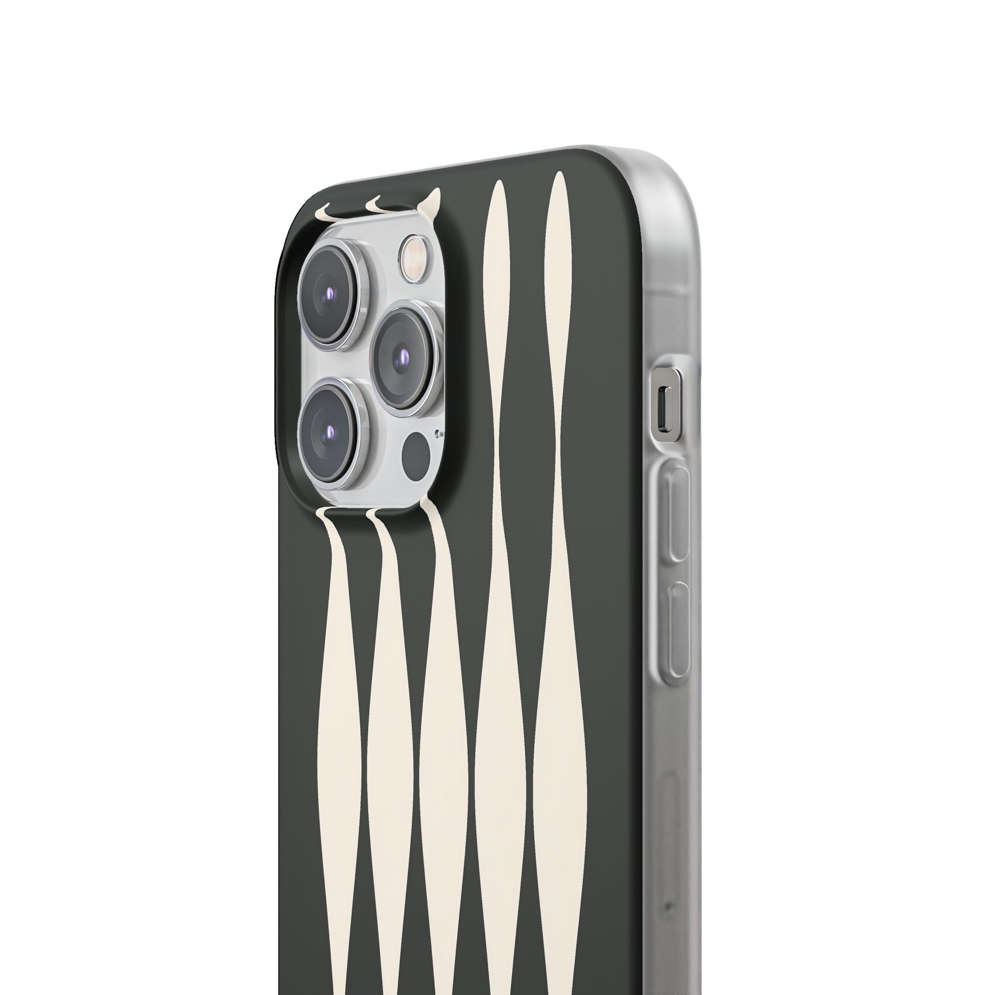 Black Lite Phone Case for iPhone - Ivory Spindle Grid