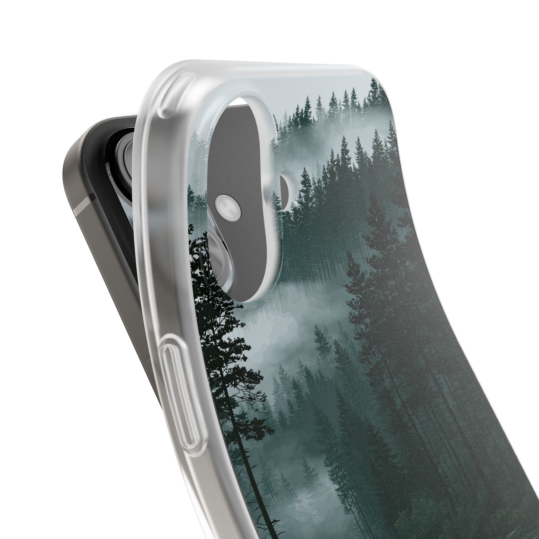 Green Lite Phone Case for iPhone - Misty Evergreen Mirror