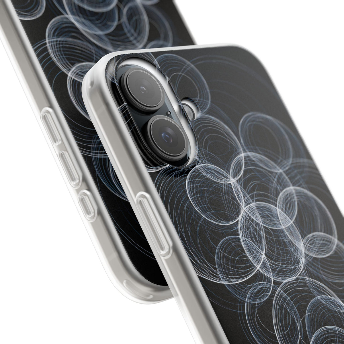 Black Lite Phone Case for iPhone - Frosted Ring Matrix