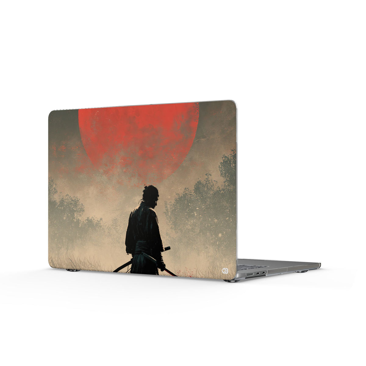 Crimson Moon Ronin · Clear Hard Case for MacBook · Red