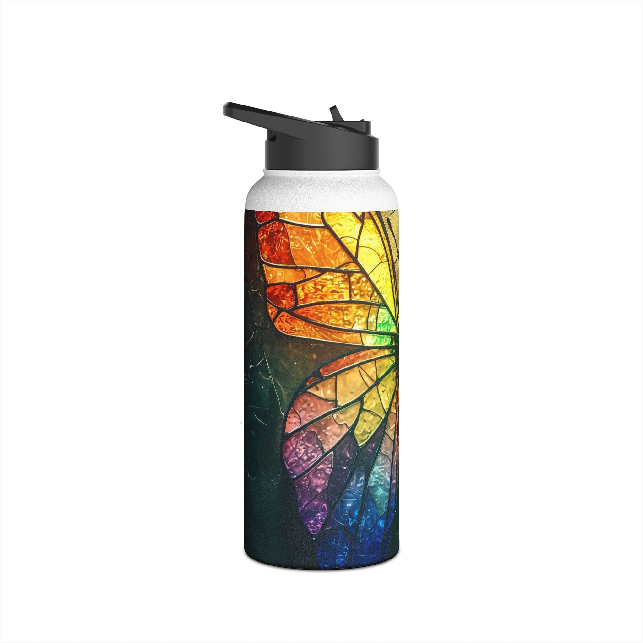 Stained Glass Butterfly - Stainless Steel Water Bottle