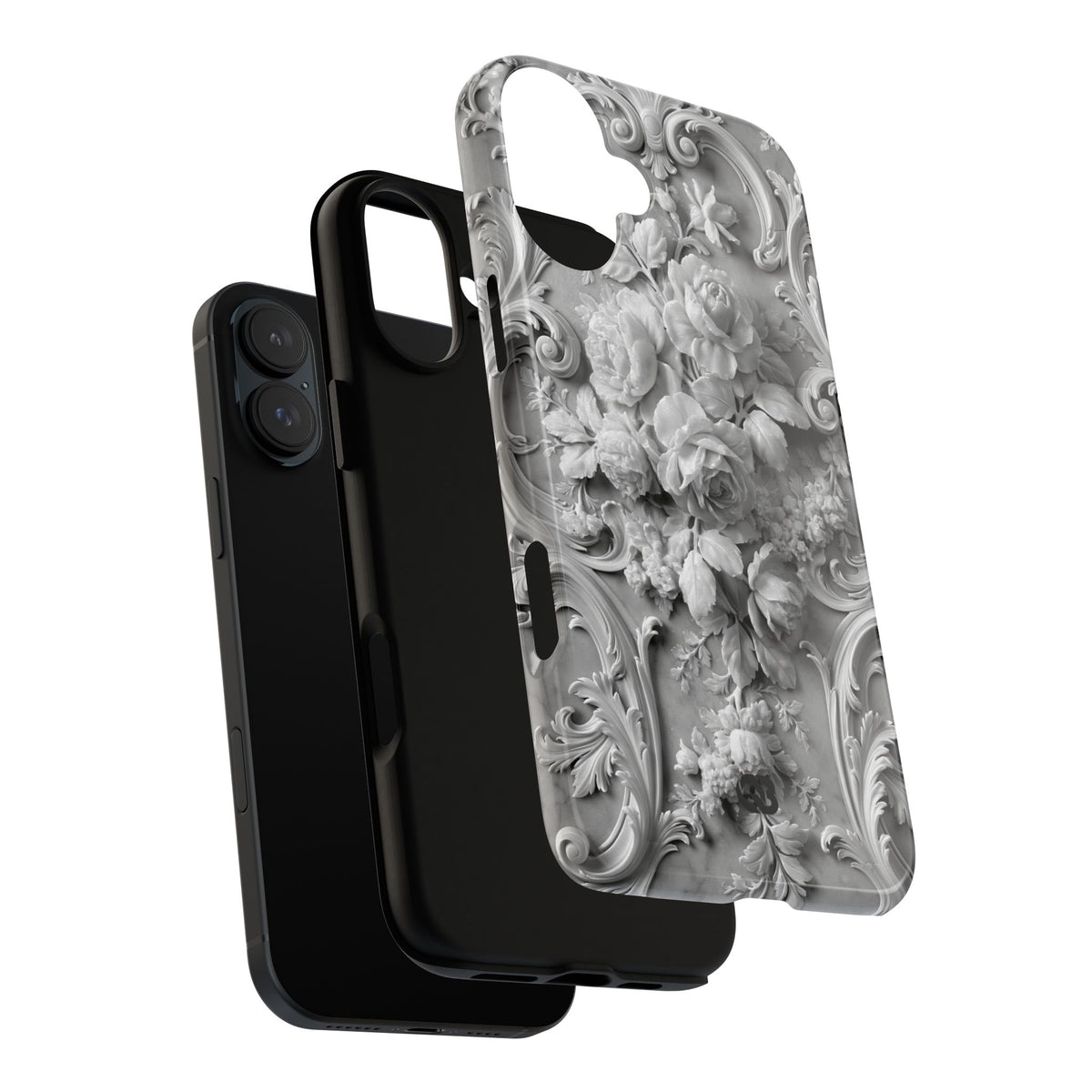 Rococo Marble Rose · Tough Phone Case for iPhone · White