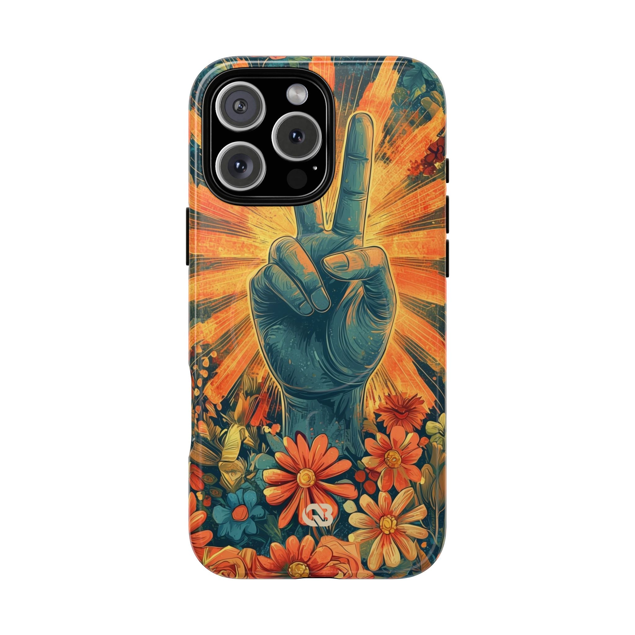 Fleur de paix radieuse · Coque de téléphone Tough+ pour iPhone · Magsafe