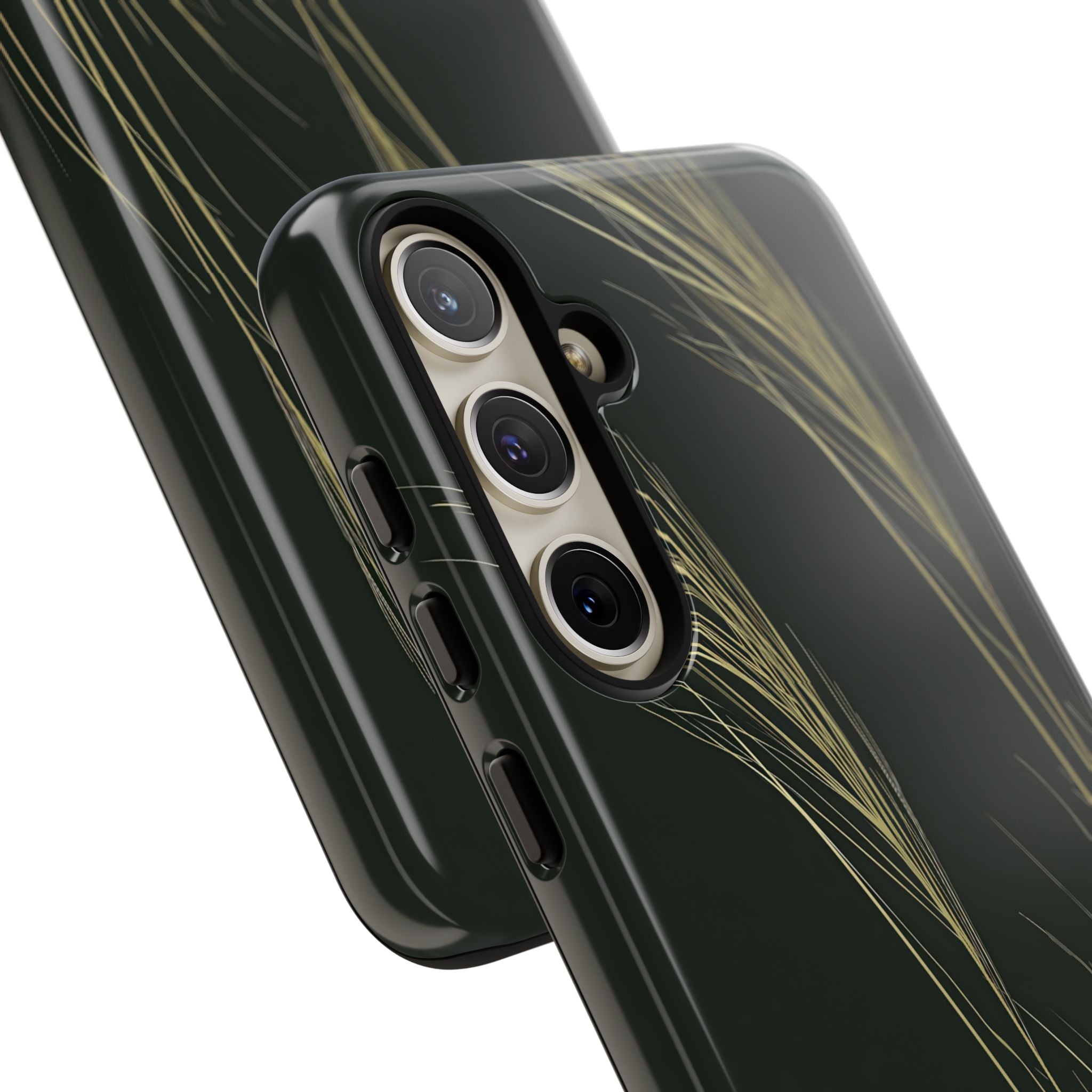 Green Tough Phone Case for Samsung - Midnight Gilded Grass