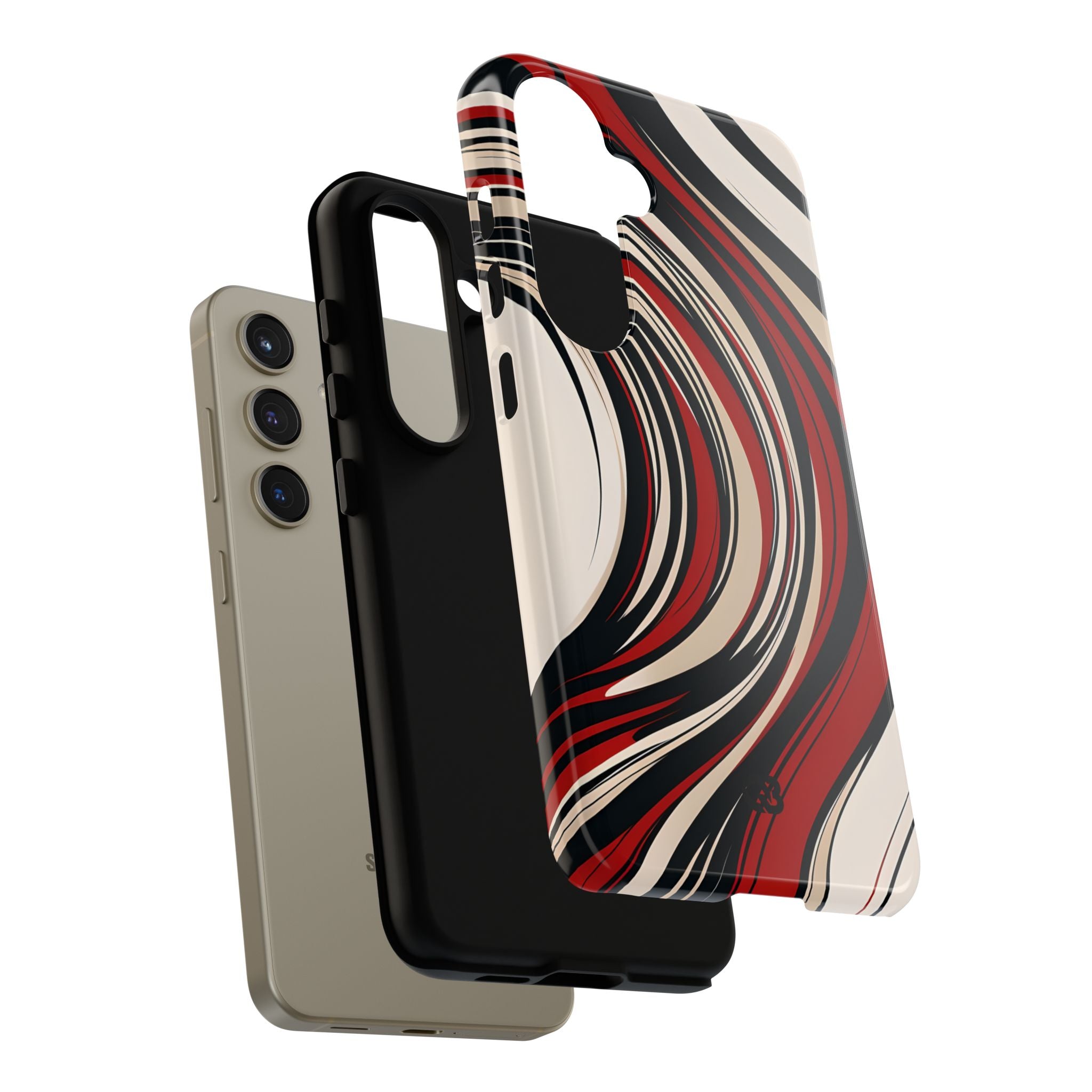 Crimson Flow Waves · Tough Phone Case for Samsung