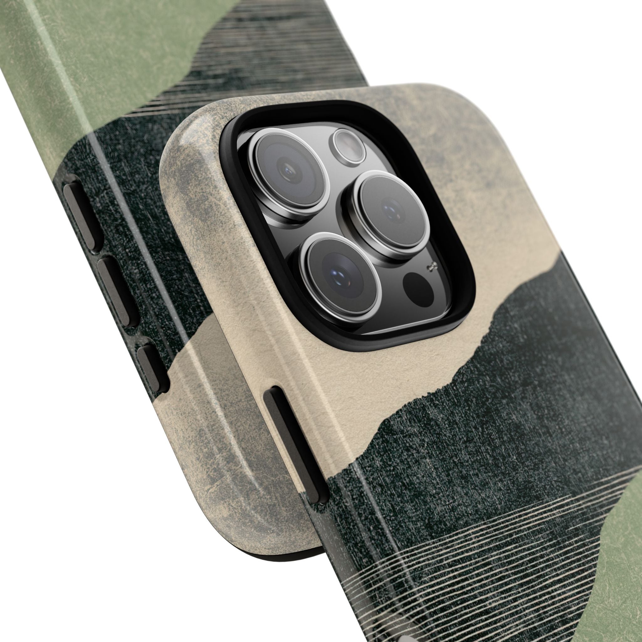 Green Tough Phone Case for iPhone - Moss Ridge Grain