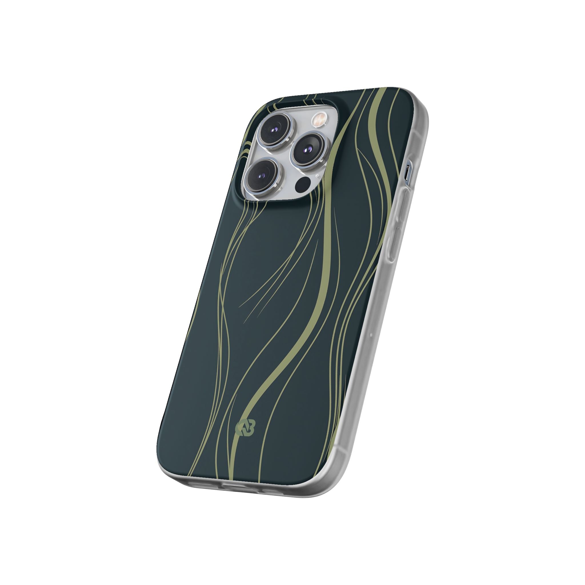 Green Lite Phone Case for iPhone - Obsidian Sage Flow