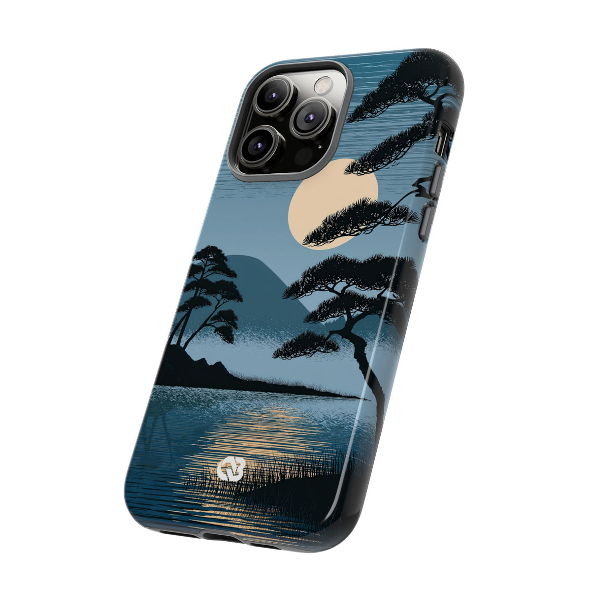Moonlit Pine Horizon · Tough Phone Case for iPhone · Blue