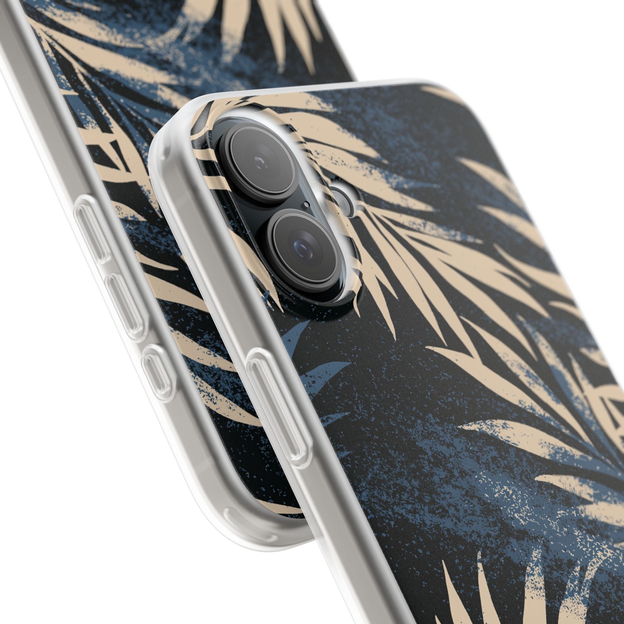 Blue Lite Phone Case for iPhone - Midnight Indigo Palm