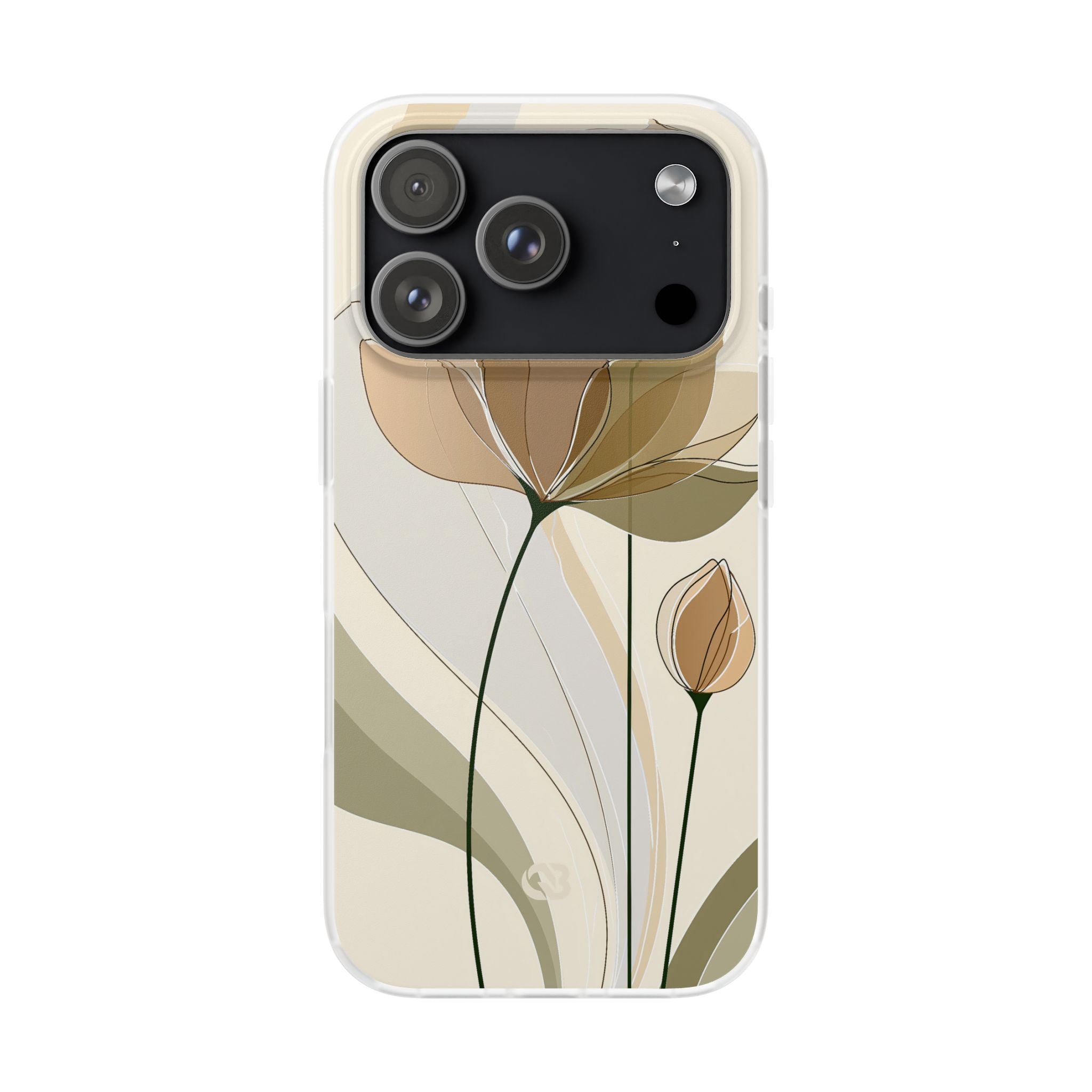 Beige Lite Phone Case for iPhone - Muted Ochre Petals