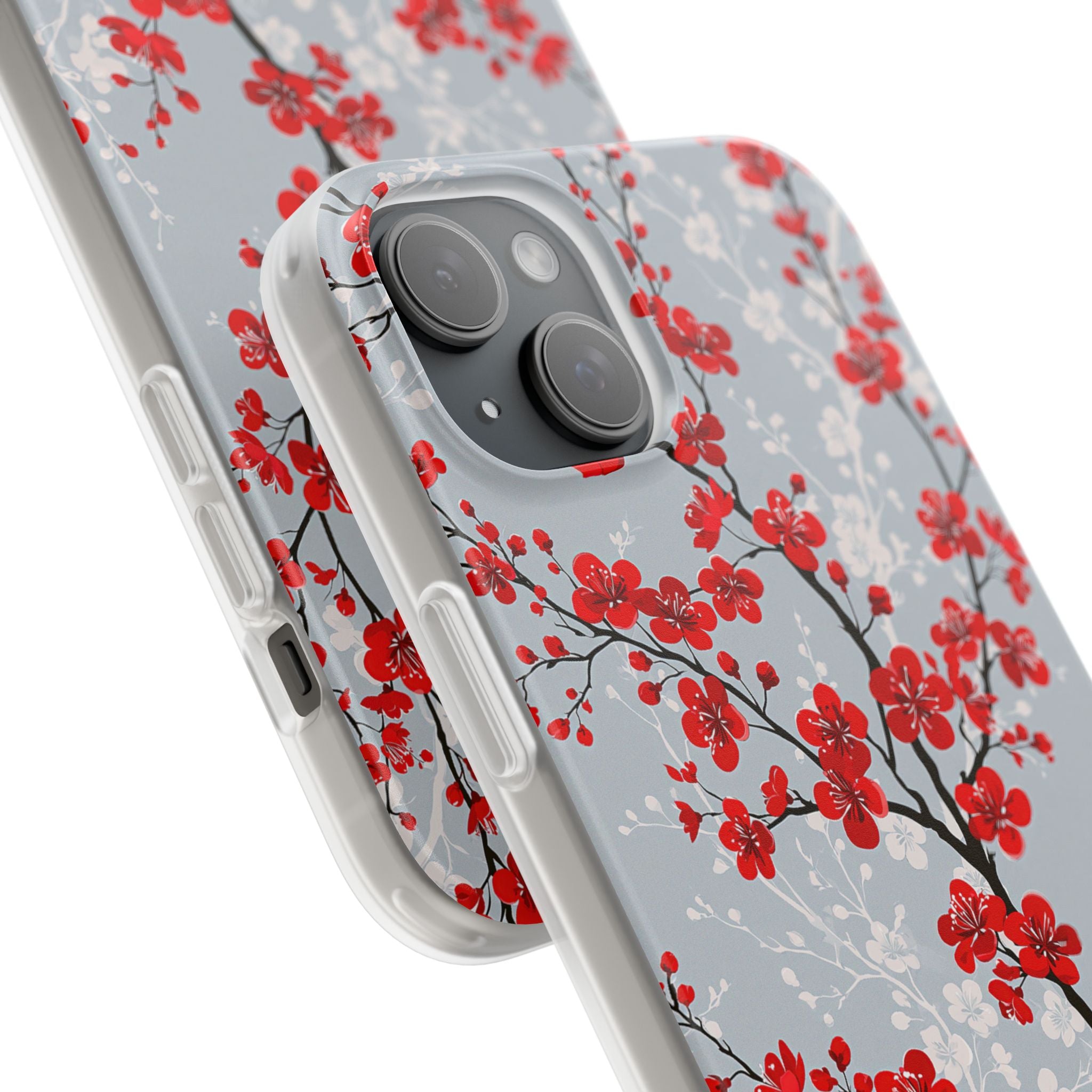 Grey Lite Phone Case for iPhone - Crimson Sakura Slate
