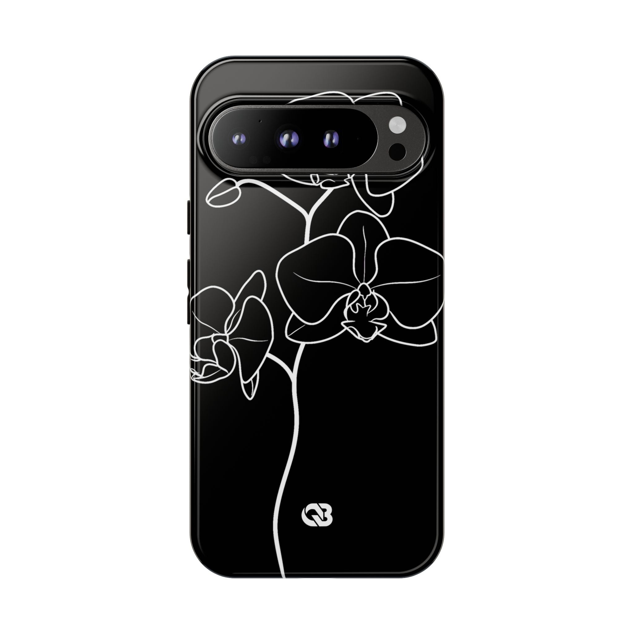 Black Tough Phone Case for Google Pixel - Noir Alabaster Orchid