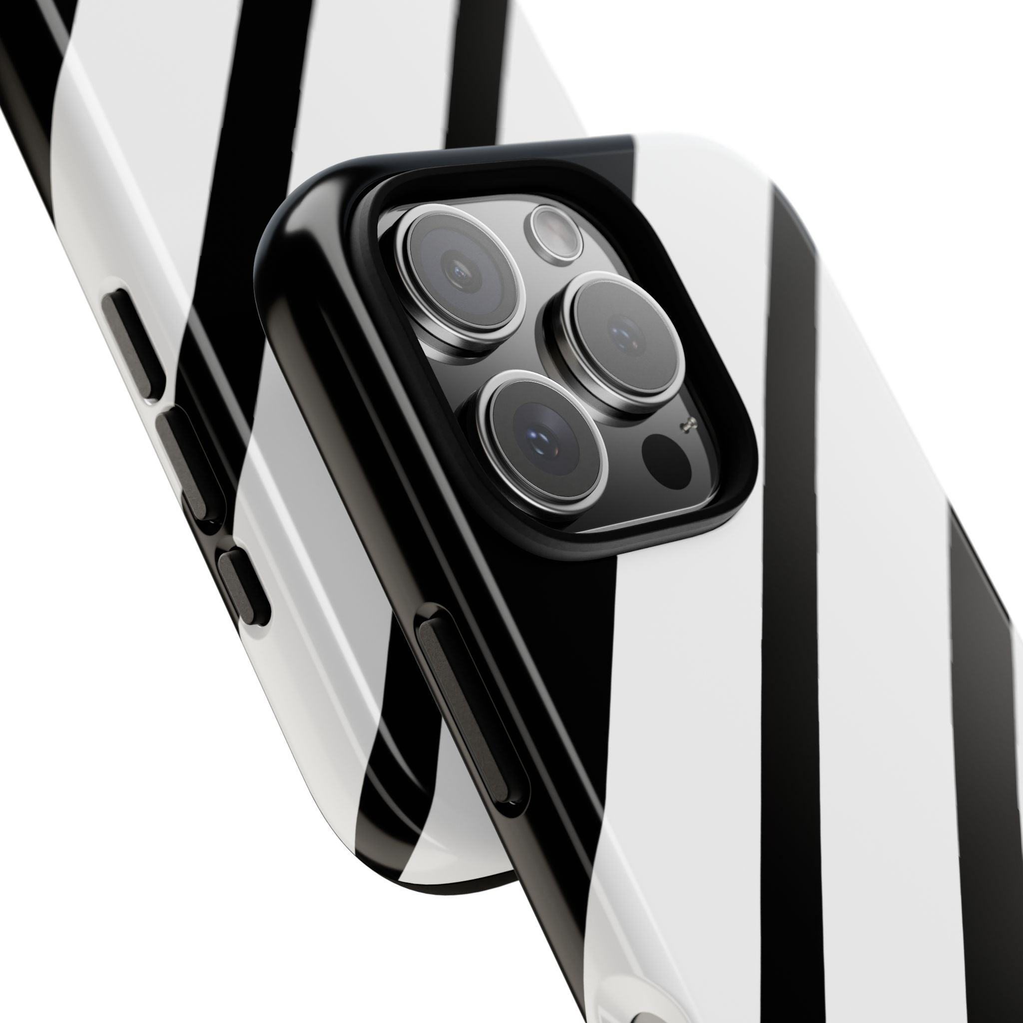 Diagonal Stripes Contrast iPhone 16 Pro Case - Tough