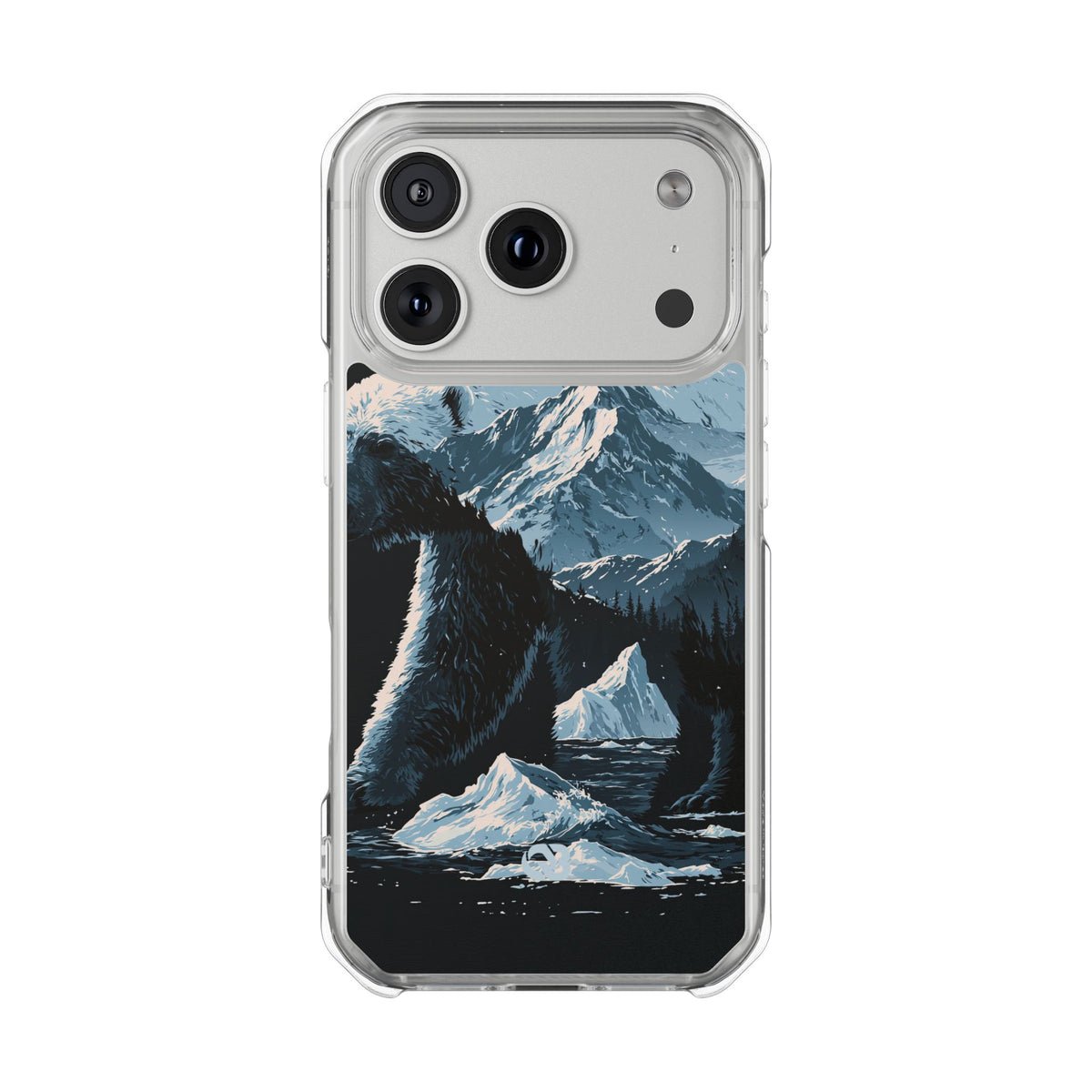Nordic Arctic Bear · Clear Impact Magnetic Phone Case for iPhone · Black