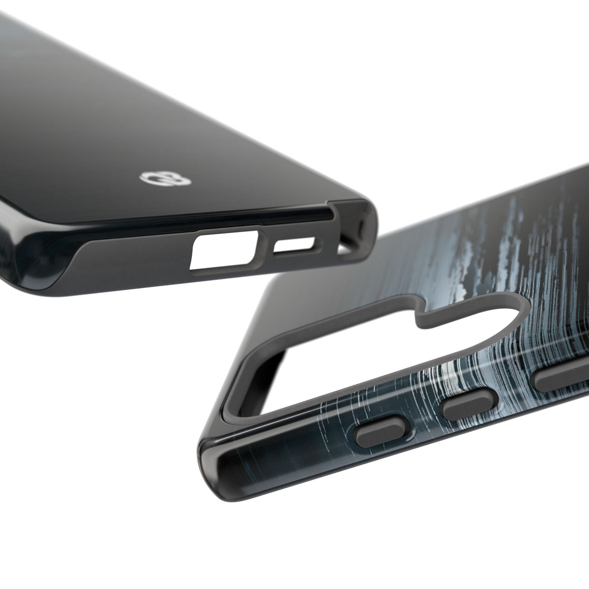 Black Tough Phone Case for Samsung - Frozen Signal Glitch