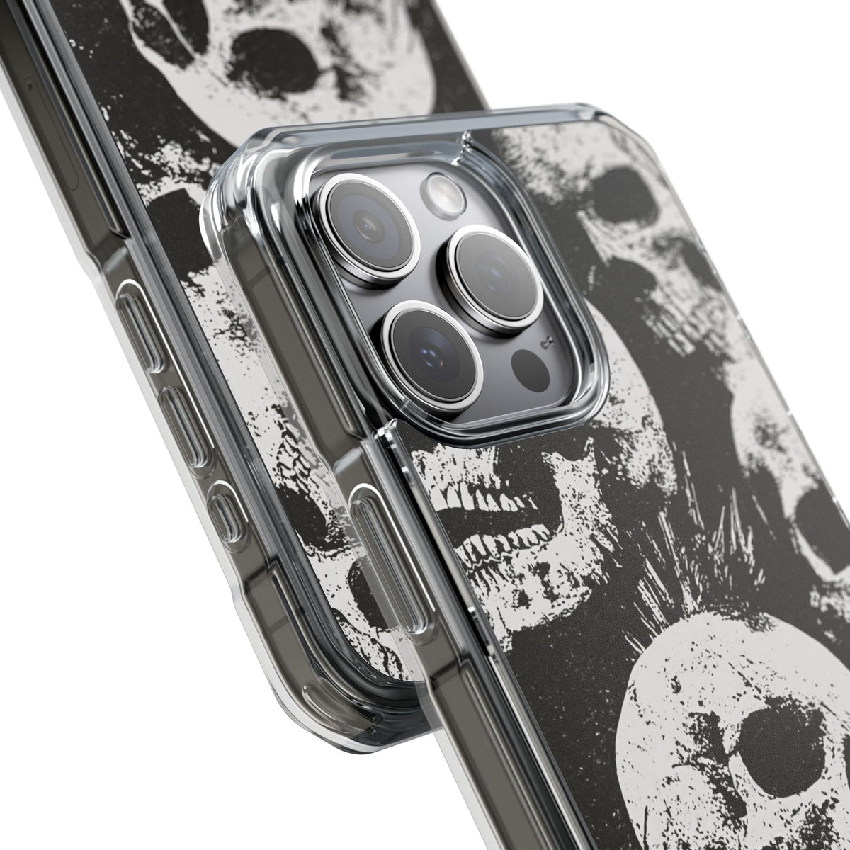 Punk Skull Riot · Clear Impact Magnetic Phone Case for iPhone · Black
