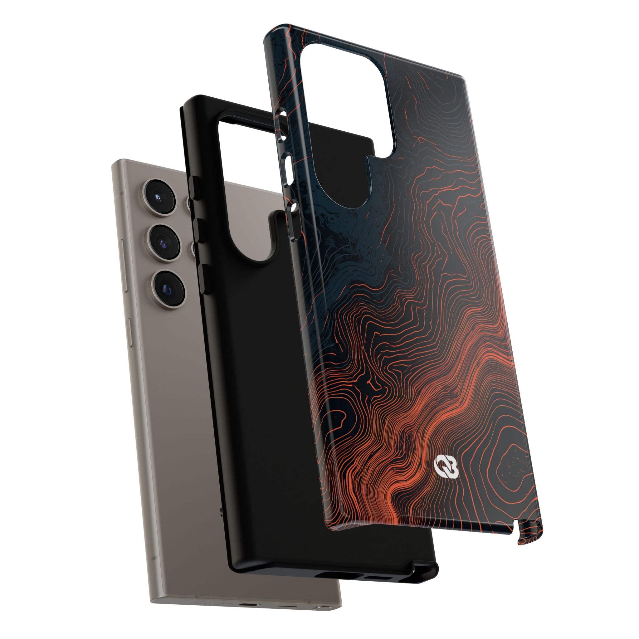 Black Tough Phone Case for Samsung - Volcanic Basalt Map