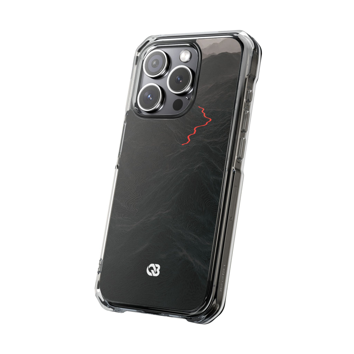 Crimson Ridge Pass · Clear Impact Magnetic Phone Case for iPhone · Black