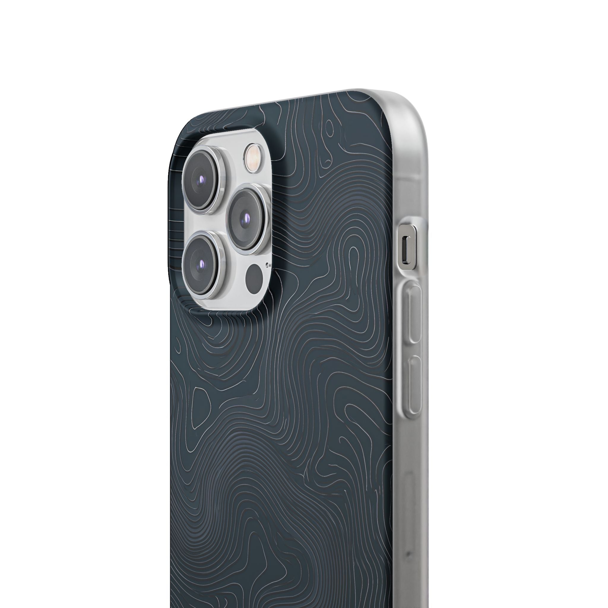 Black Lite Phone Case for iPhone - Obsidian Ridge Topo