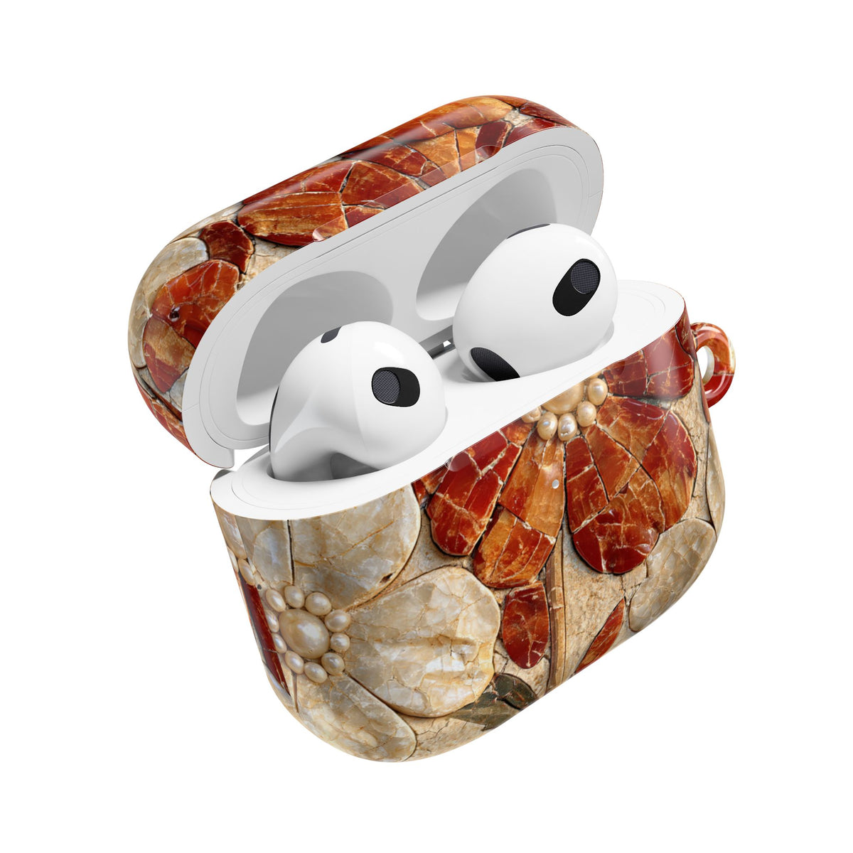 Carnelian Pearl Bloom · Hard Case for AirPods & AirPods Pro · Orange