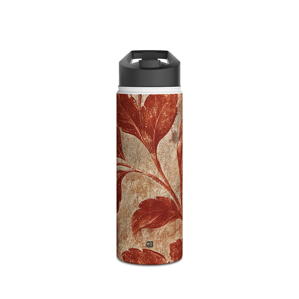 Terracotta Botanical Fresco · Insulated Water Bottle · Red