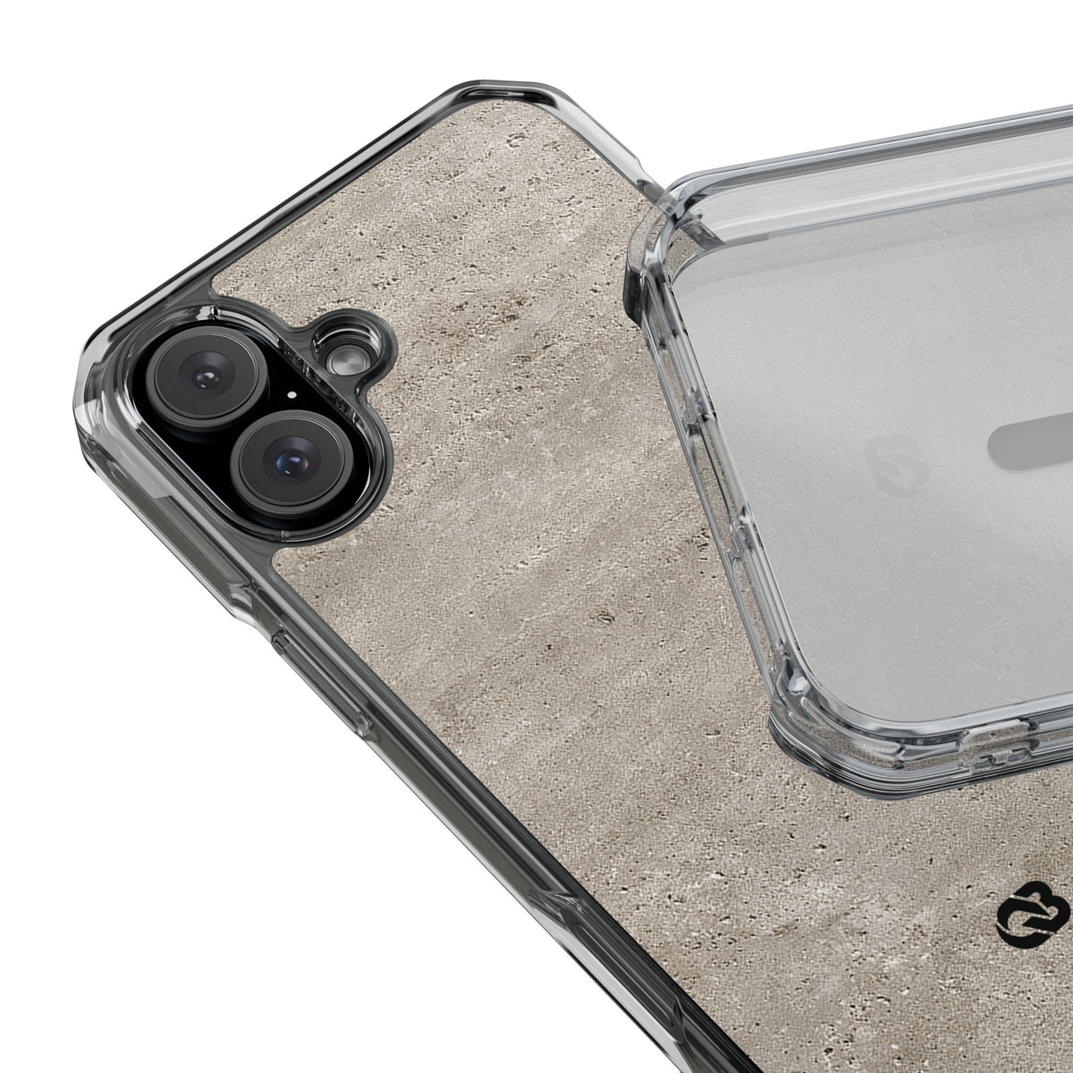 Grey Impact MagSafe Phone Case for iPhone - Brutalist Stone Grit