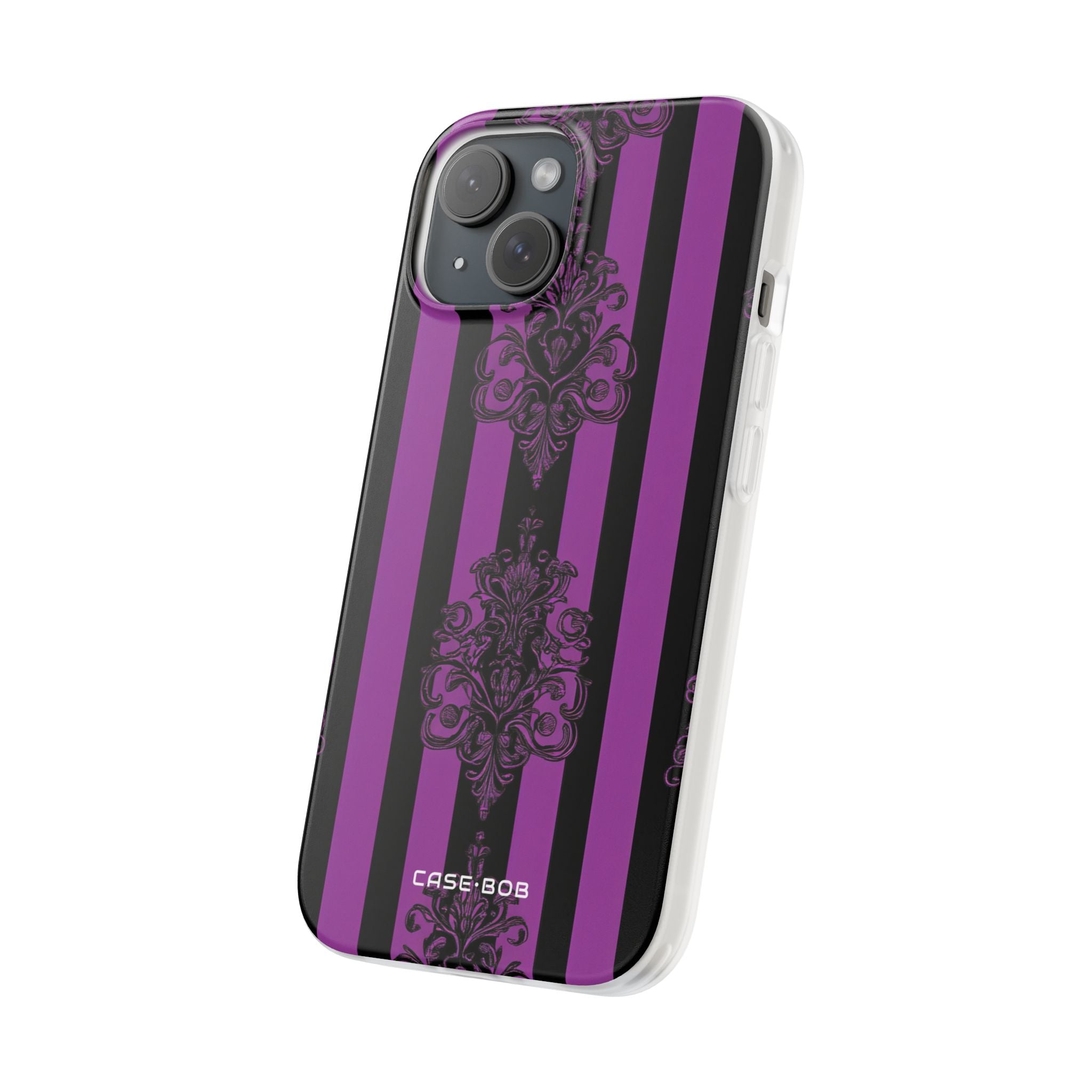 Damask Elegance Purple iPhone 15 Skal - Mjukt