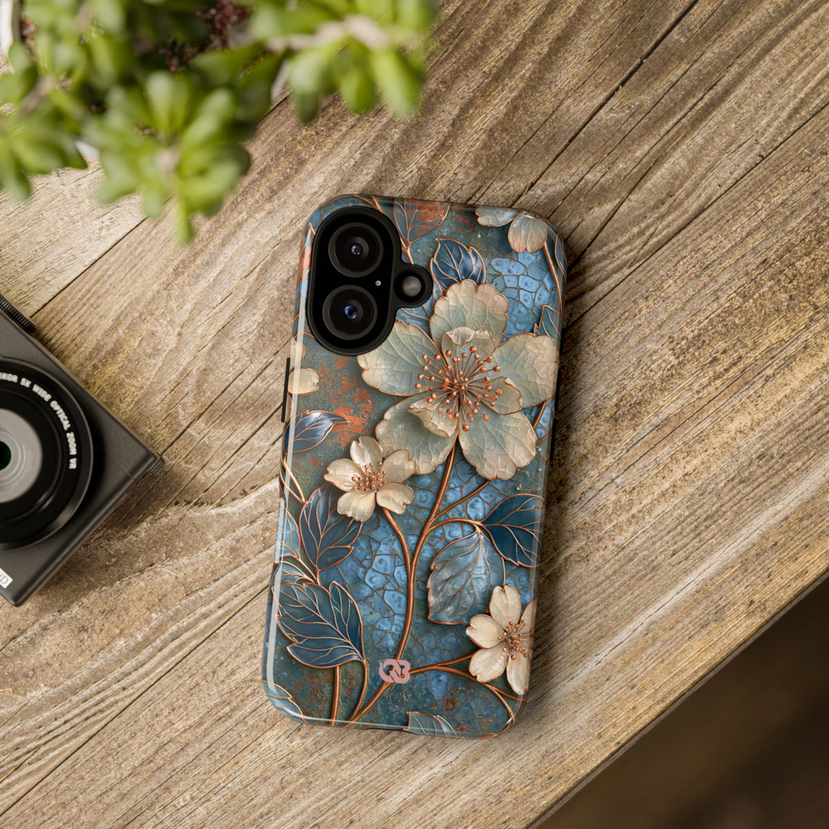 Gilded Blossom Reverie · Tough Phone Case for iPhone · Teal