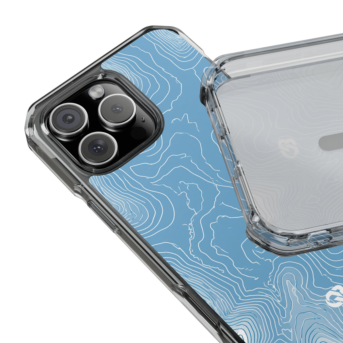 Glacial Basin Topo · Clear Impact Magnetic Phone Case for iPhone · Blue