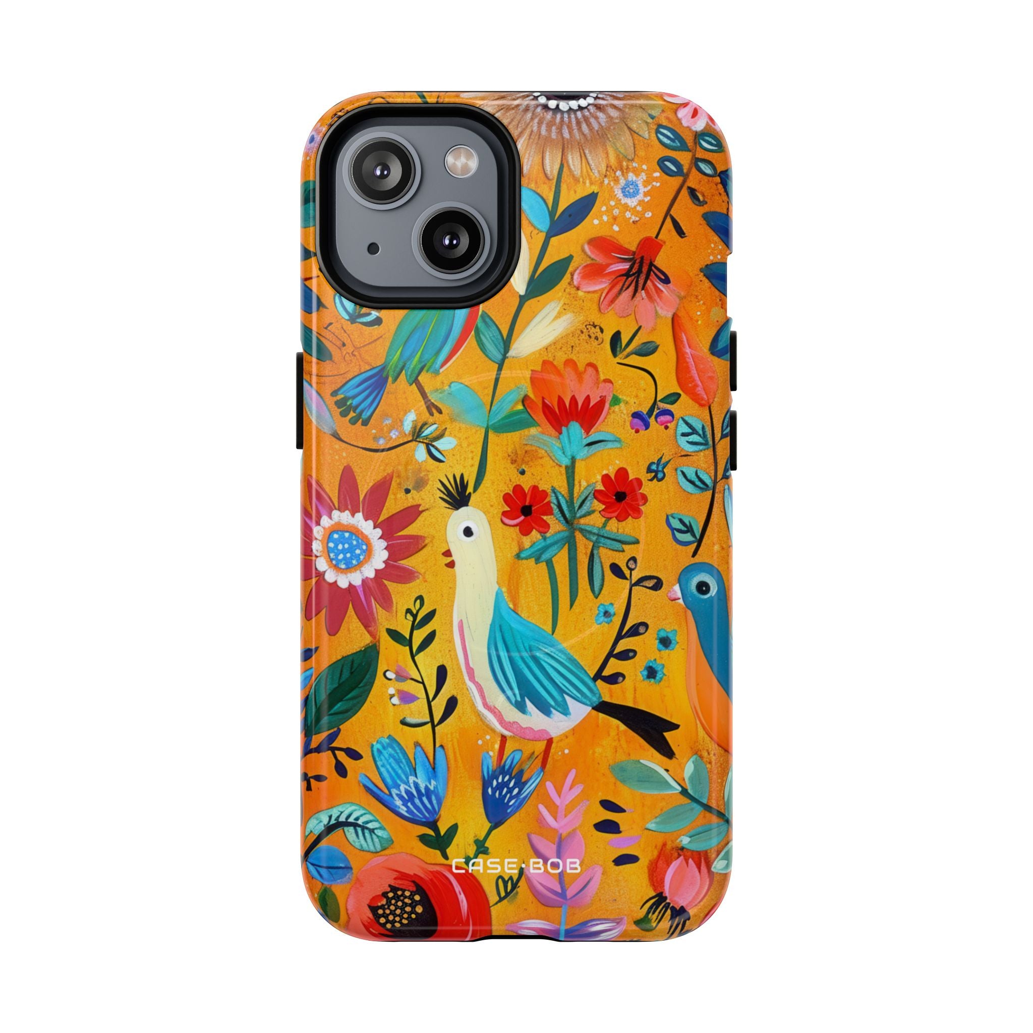 Bunte Vögel Blühen iPhone 14 Case - Tough+