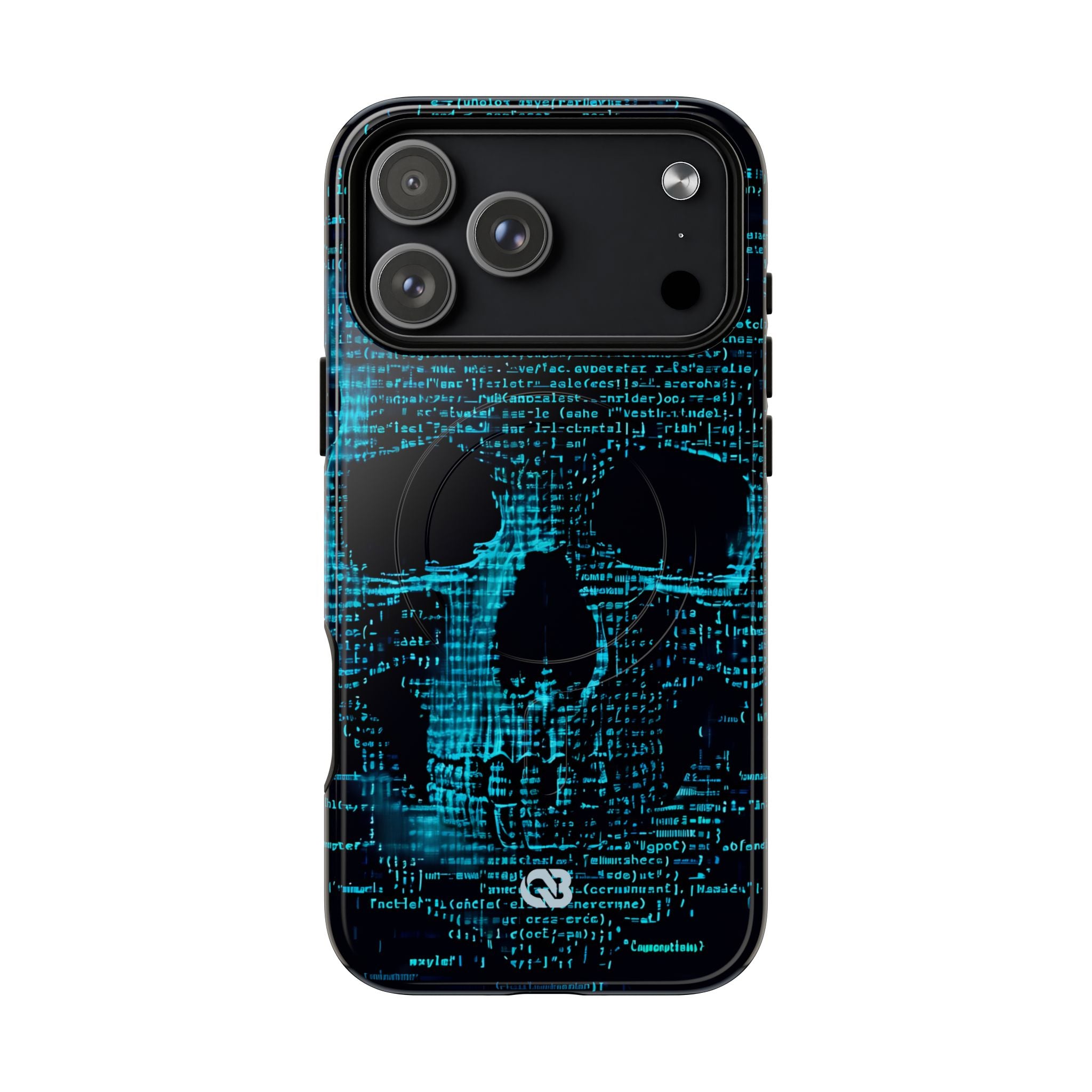 Cyan Glitch Skull · Tough+ Magsafe