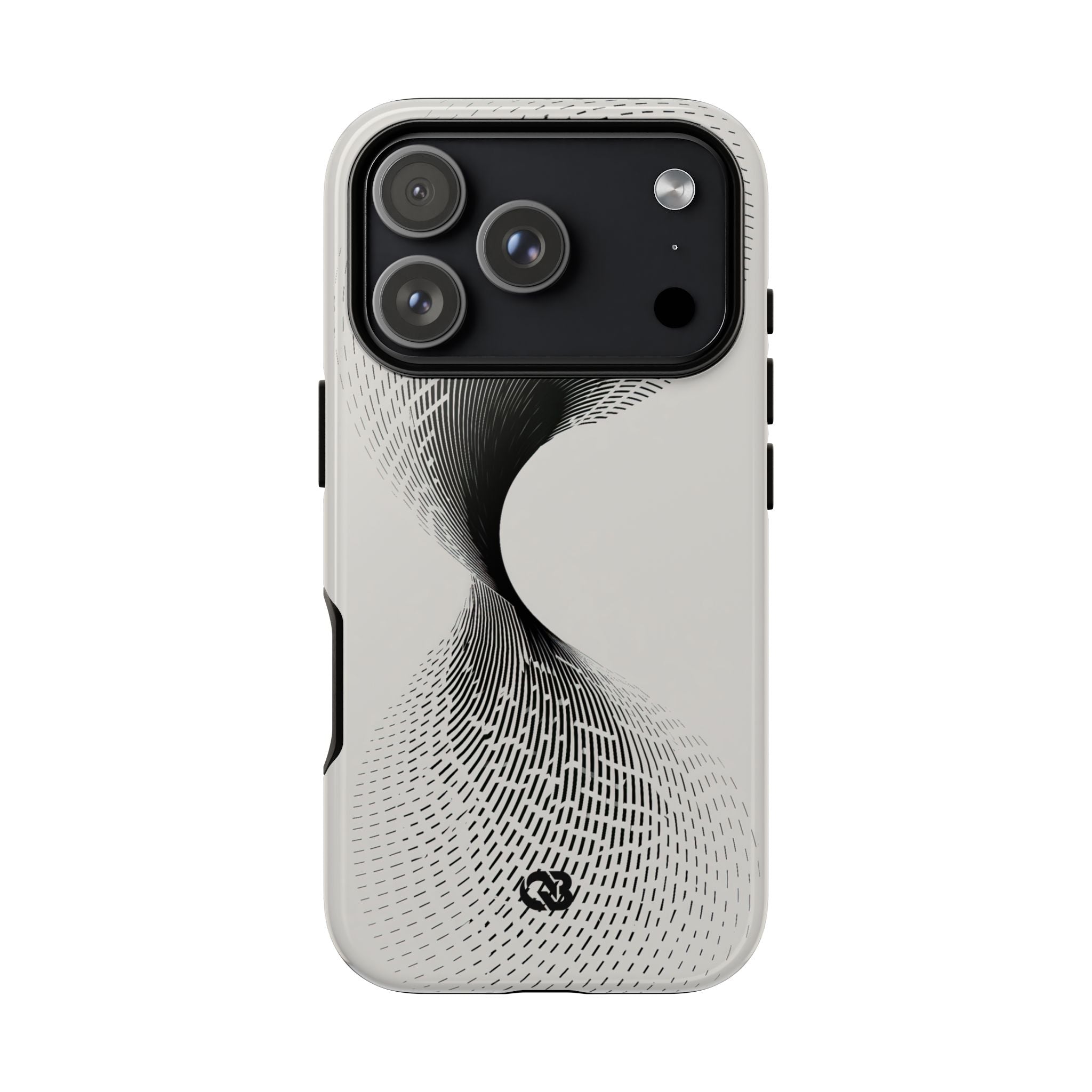 White Tough Phone Case for iPhone - Linear Torsion Grid