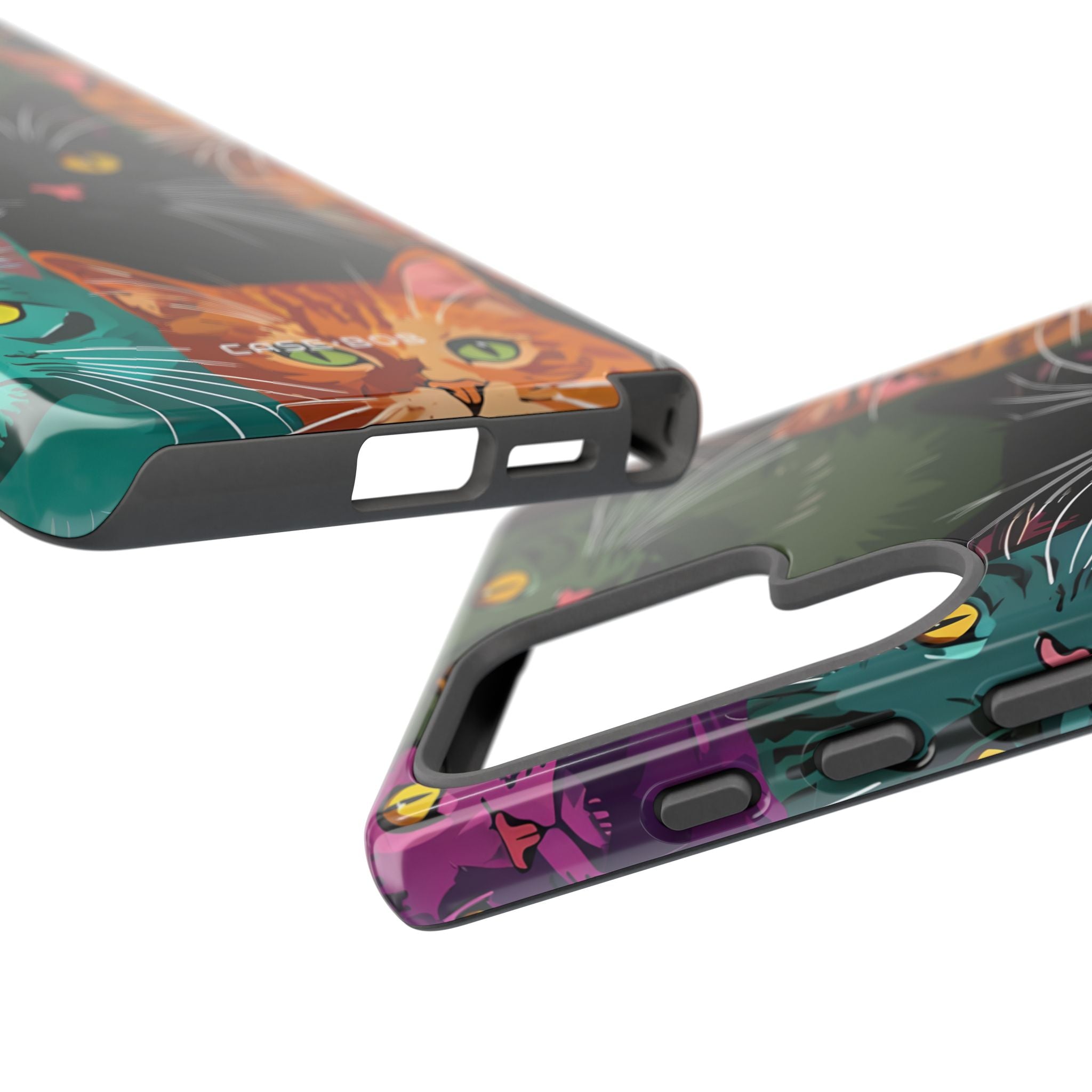 Teal Cat Grid Samsung S25 Ultra Case - Tough