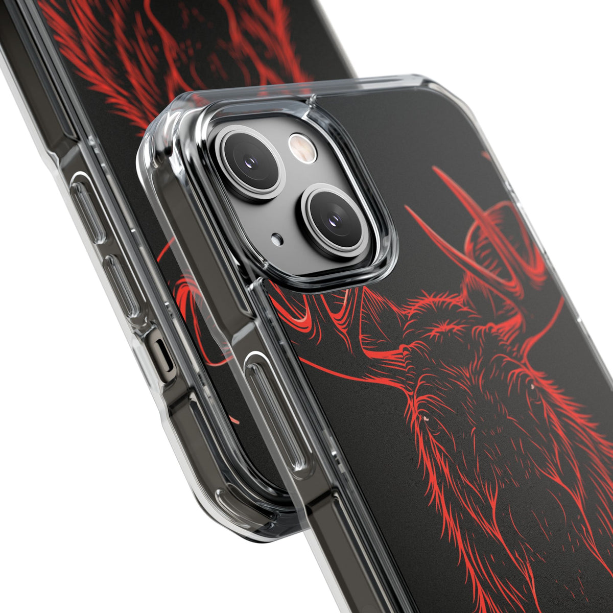 Crimson Horizon Moose · Impact Magnetic Phone Case for iPhone · Black