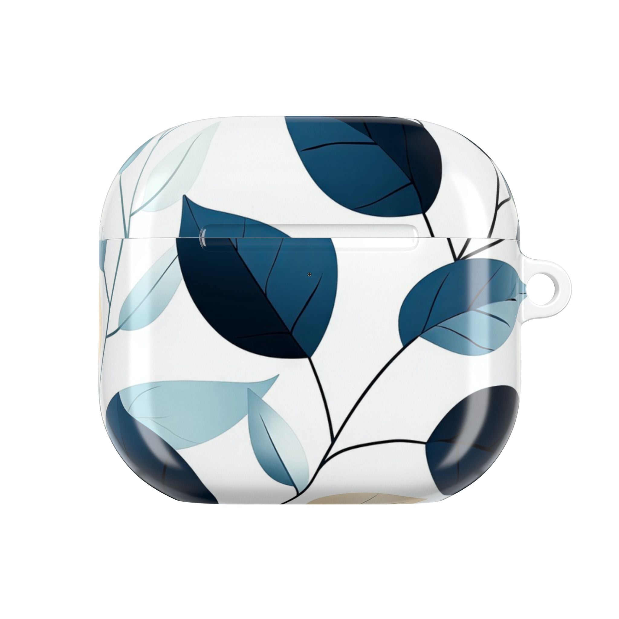 Navy Leaf Veins - AirPods Case